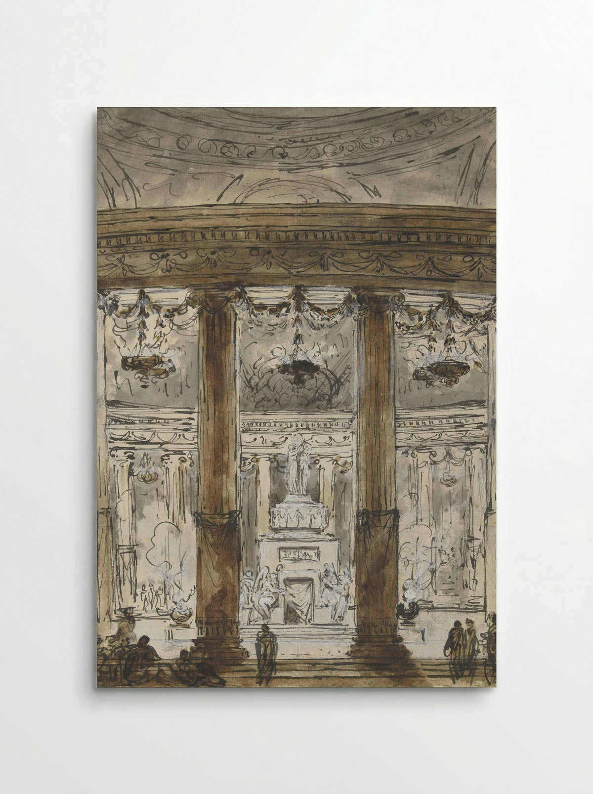 Interior of a Mausoleum - Charles Michel-Ange Challe - Poster