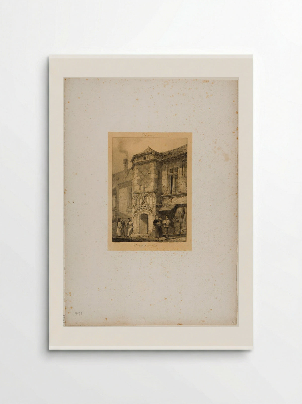 Interior of a courtyard: house on the Rue Saint Veronica at Beauvais - Richard Parkes Bonington - Poster