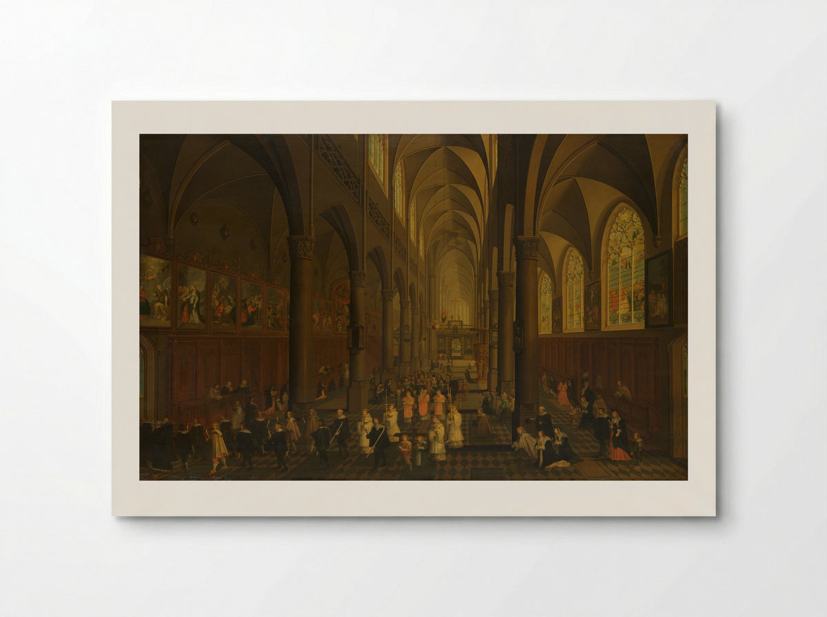 Interior of the Dominican Church in Antwerp - Peeter Neeffs (I) - Poster
