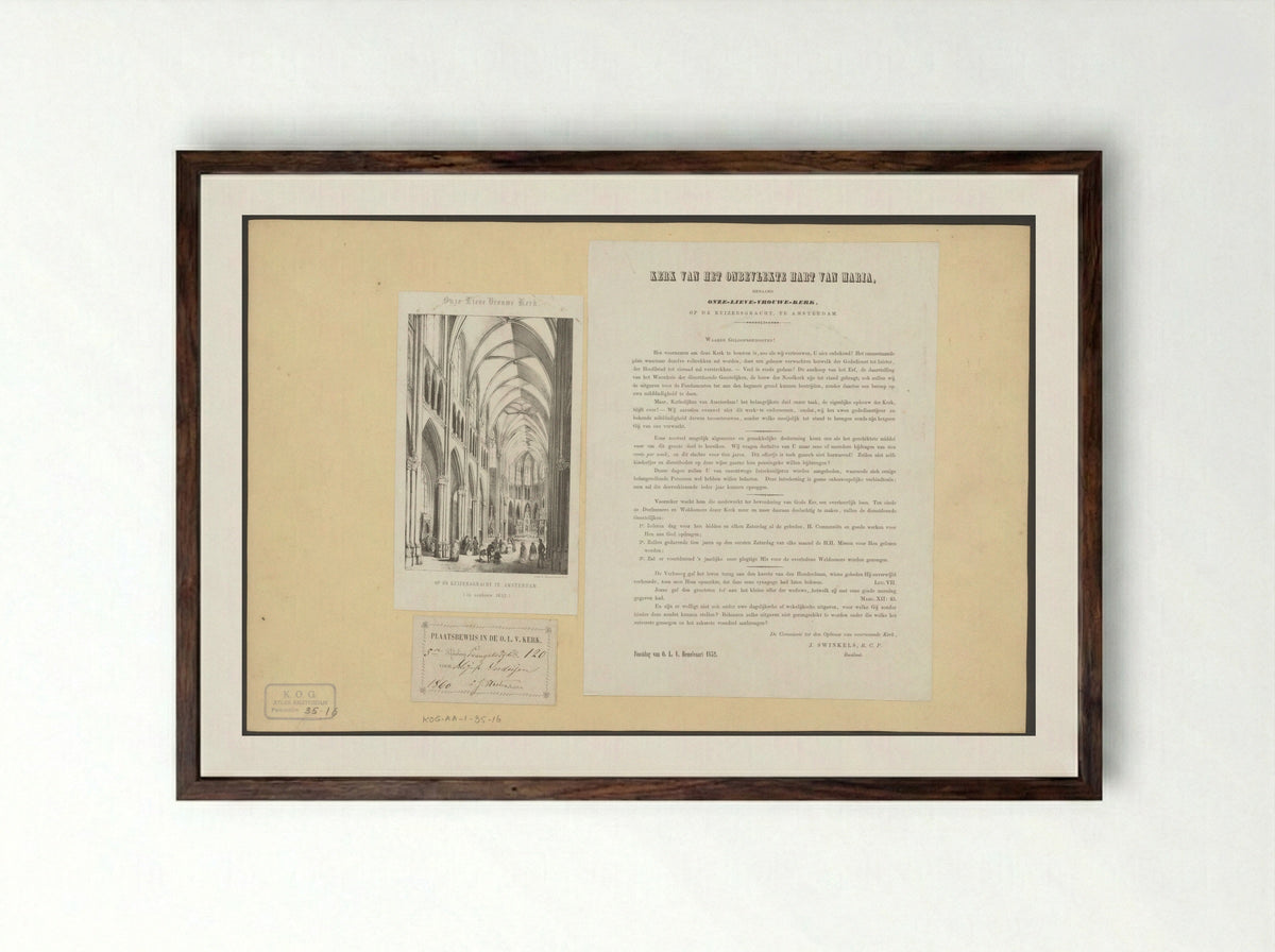 Interior of the Onze-Lieve-Vrouwekerk - Anonymous - Framed Print Dark Wood