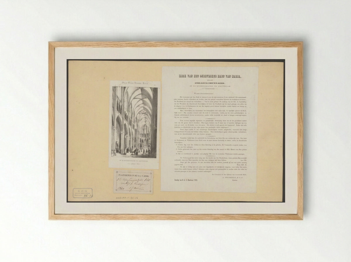 Interior of the Onze-Lieve-Vrouwekerk - Anonymous - Framed Print Wood