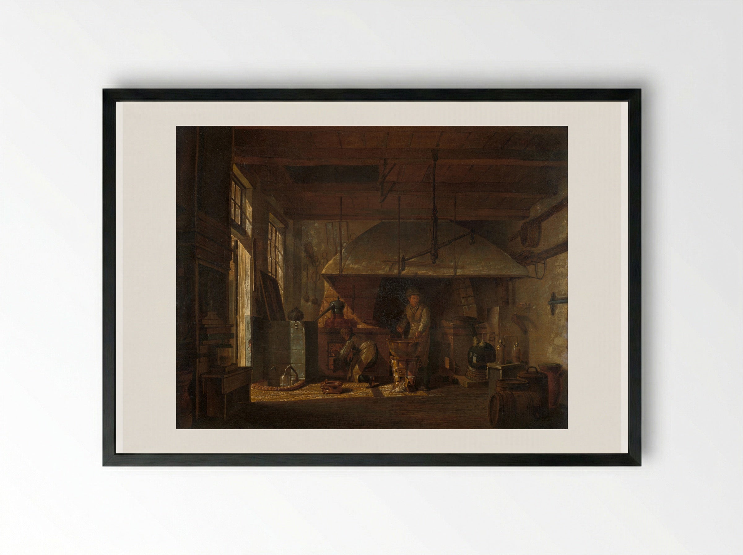 Interior of the 'Stoockhuys' of Apothecary A. d'Ailly - Johannes Jelgerhuis - Framed Print Black