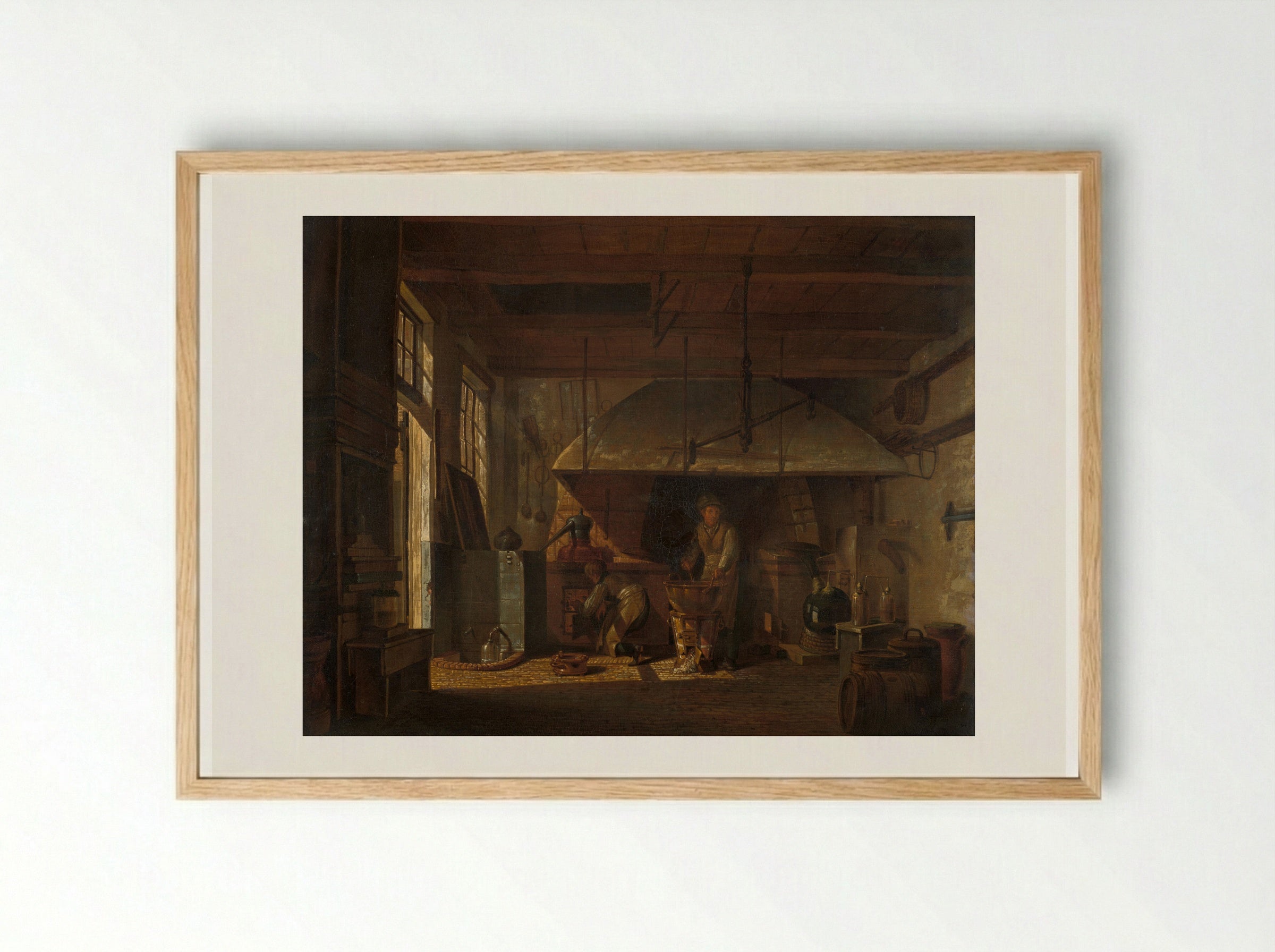 Interior of the 'Stoockhuys' of Apothecary A. d'Ailly - Johannes Jelgerhuis - Framed Print Wood
