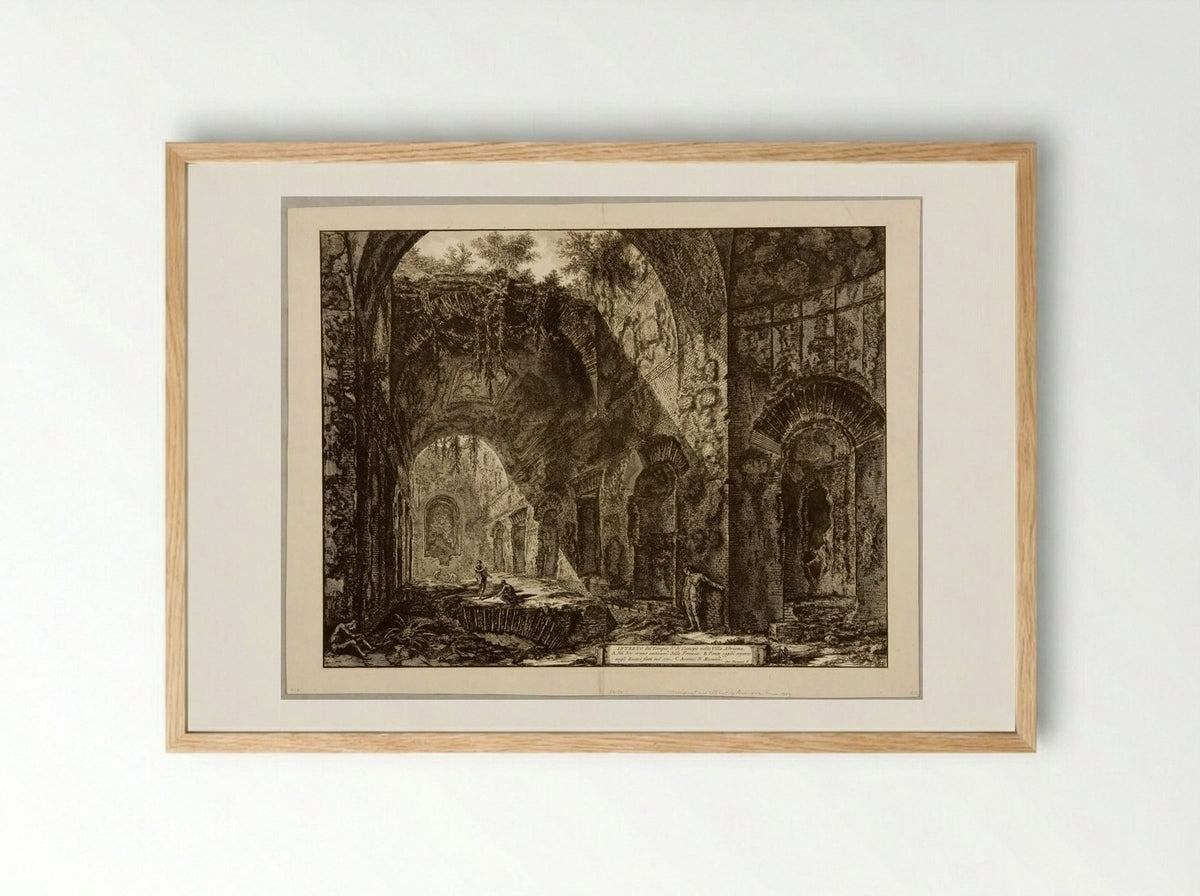 Interior of the Temple of the Canopus, Villa Adriana, Tivoli - Giovanni Battista Piranesi - Framed Print Wood