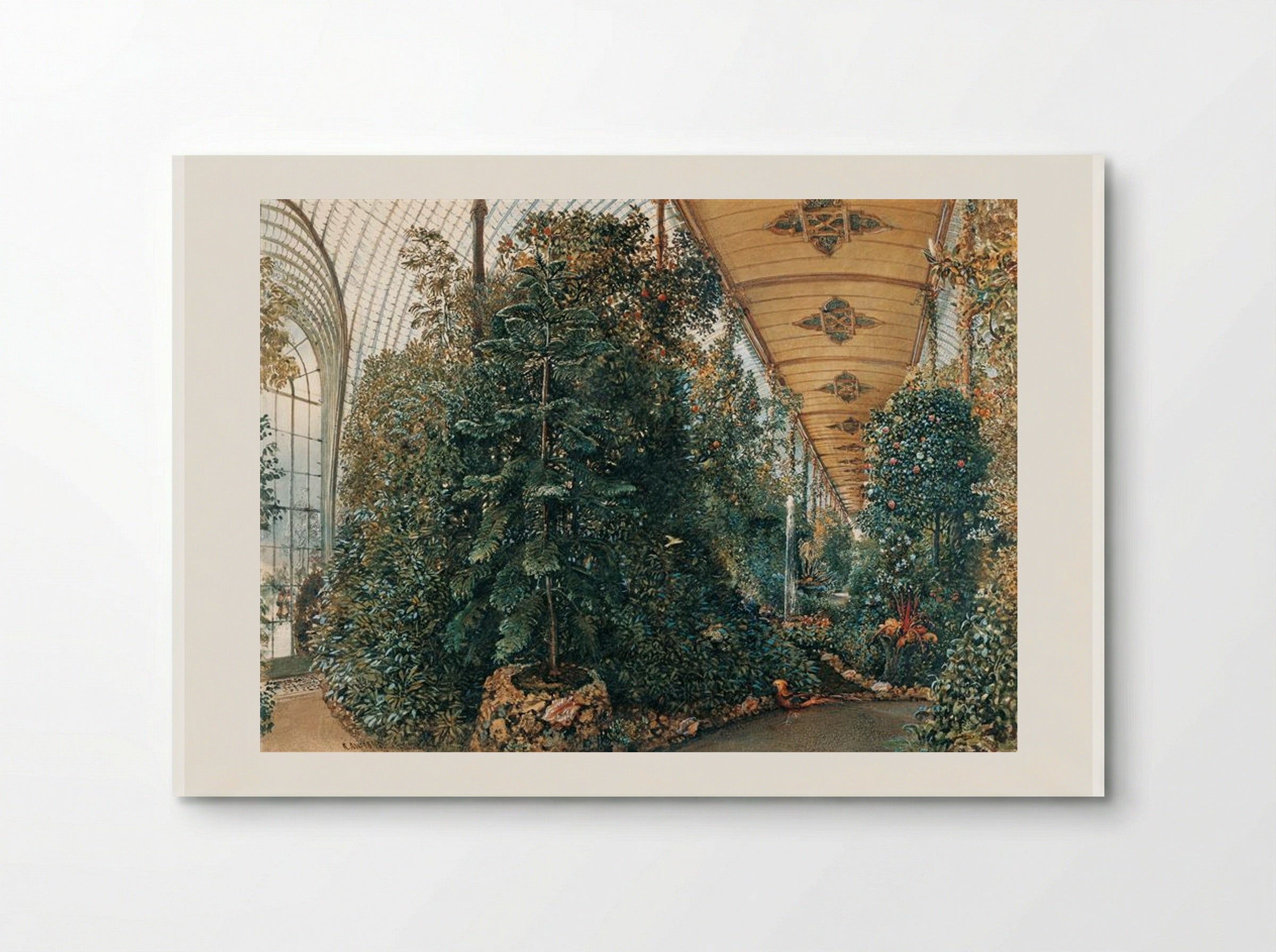 Interior view of the Palm House of Lednice Castle - Rudolf von Alt - Poster