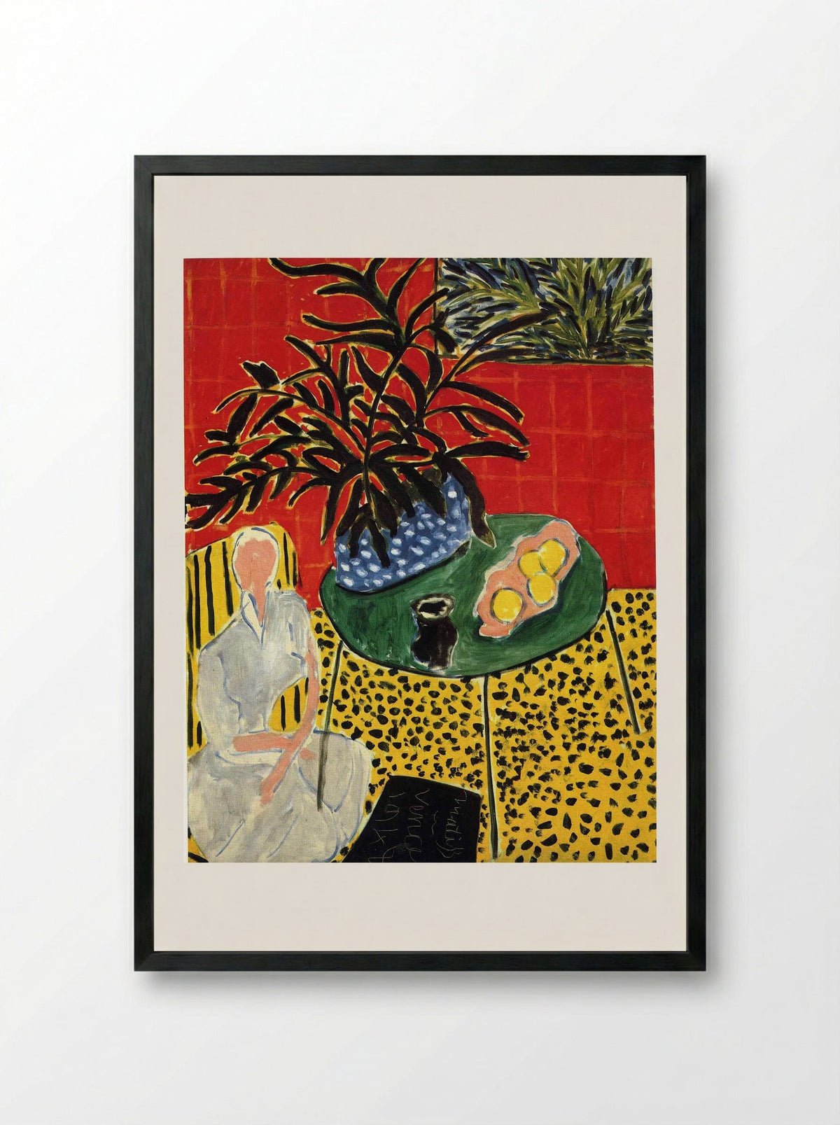 Interior with Black Fern - Henri Matisse - Framed Print Black