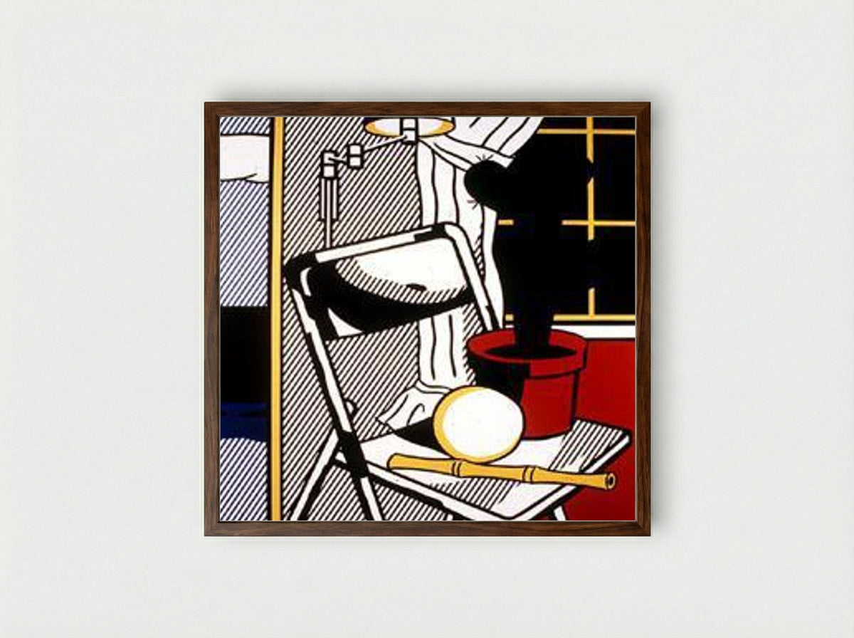 Interior with Cactus - Roy Lichtenstein - Framed Print Dark Wood