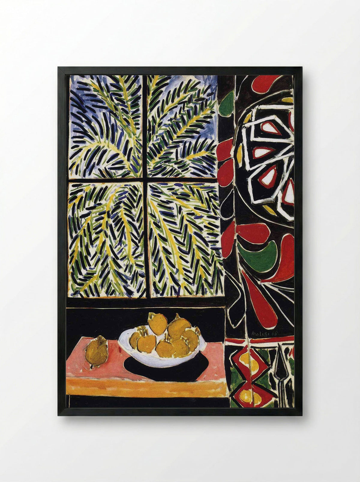 Interior with Egyptian Curtain - Henri Matisse - Framed Print Black