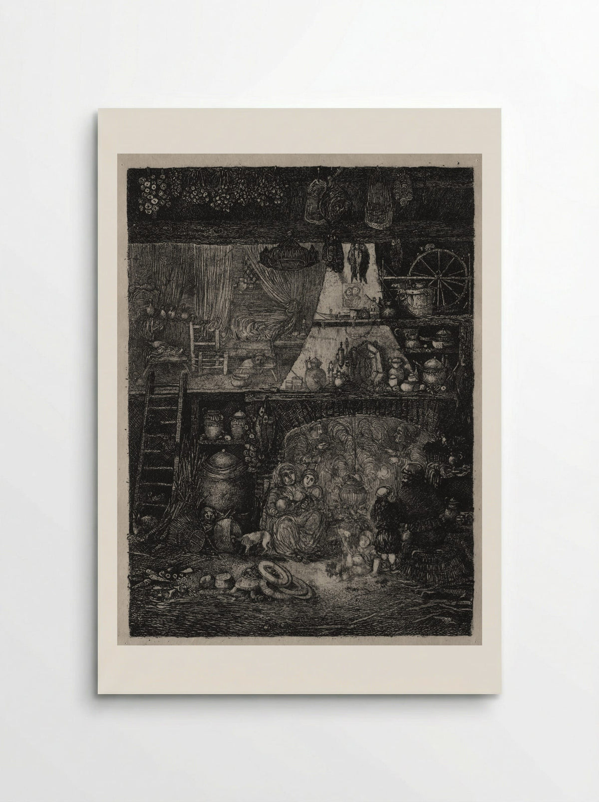 Interior with Peasants of the Haute Garonne - Rodolphe Bresdin - Poster