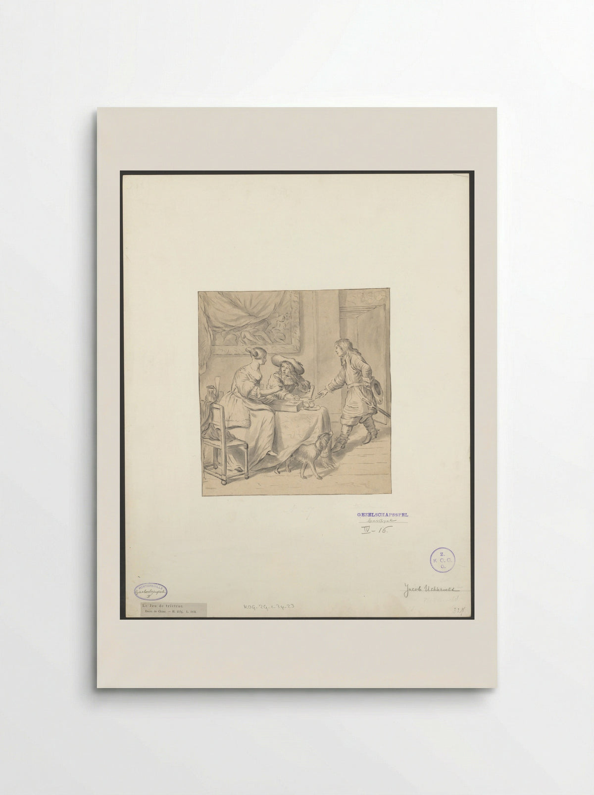 Interior with Two Players at a Backgammon Board - Jacob Ochtervelt - Poster