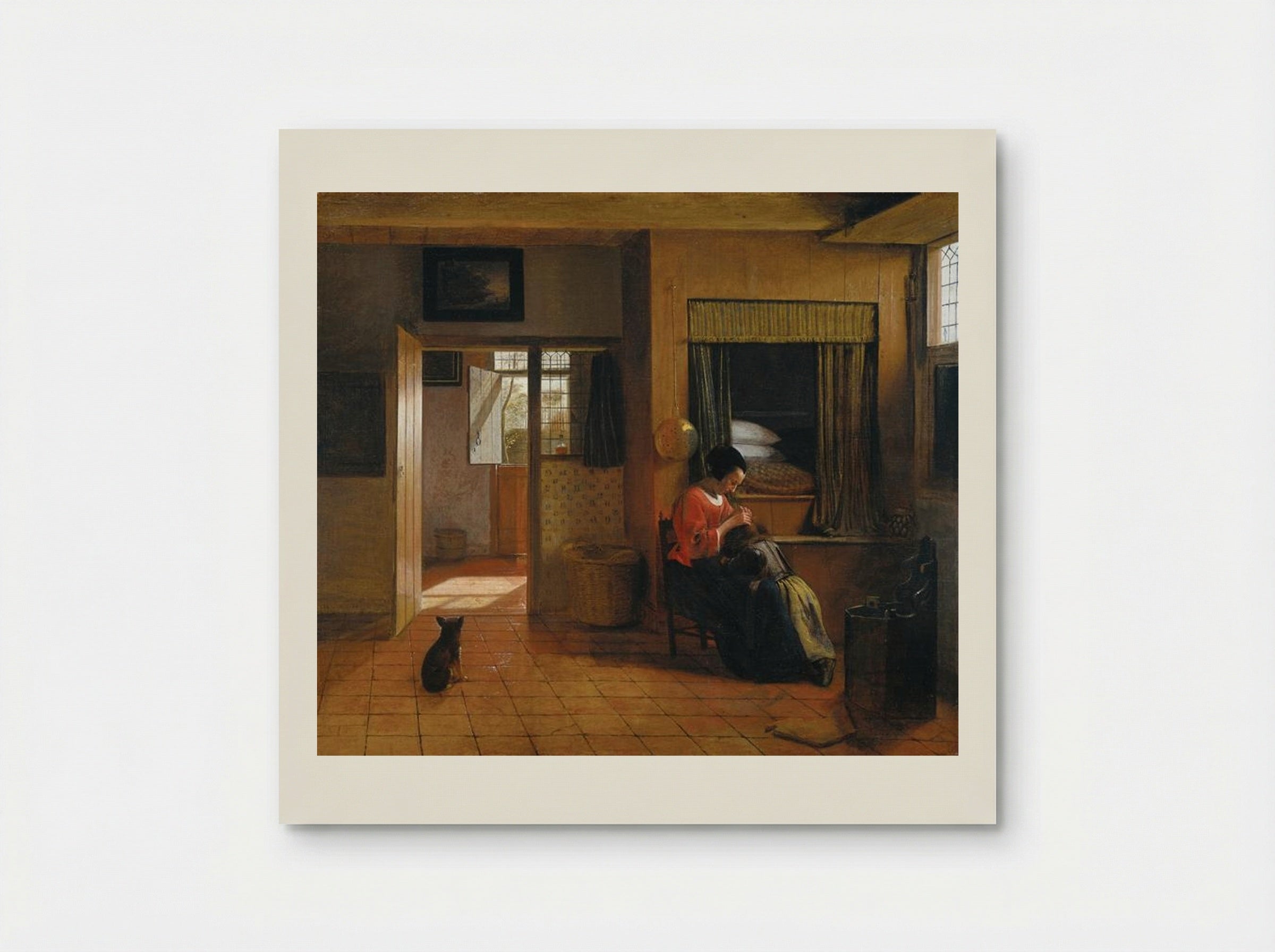 Interior with a Mother delousing her Child - Pieter de Hooch - Poster