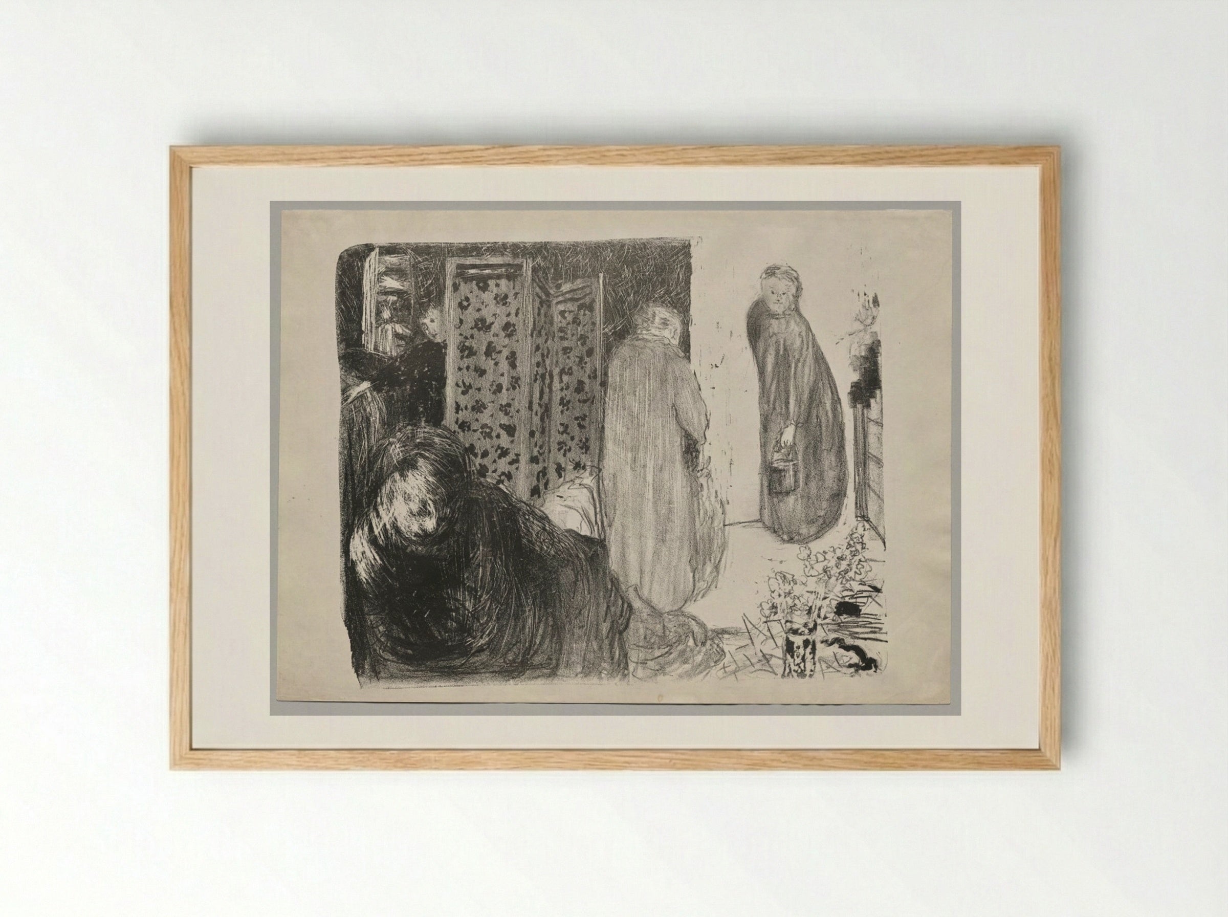 Interior with a Screen - Édouard Vuillard - Framed Print Wood