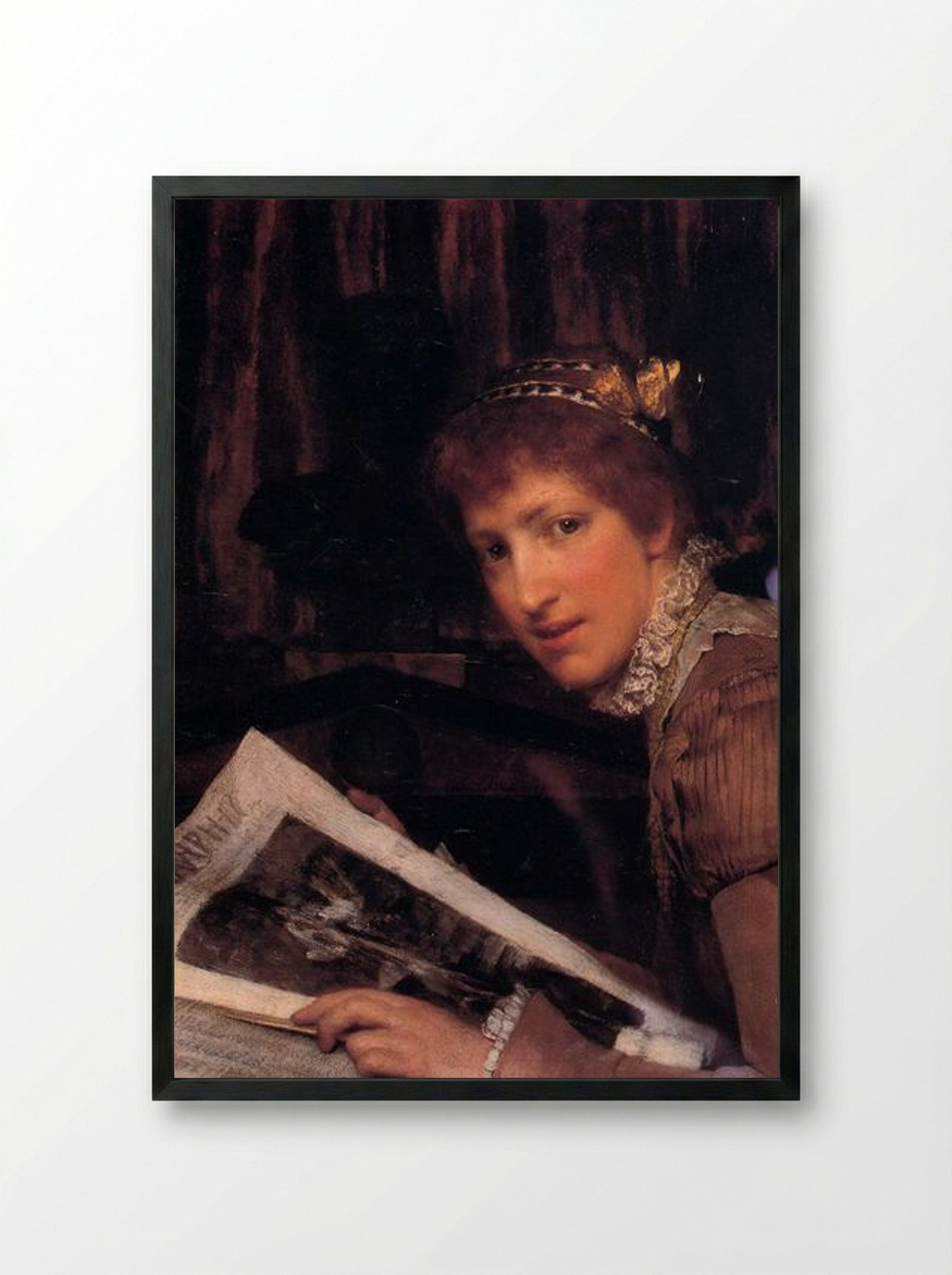 Interrupted - Sir Lawrence Alma-Tadema - Framed Print Black