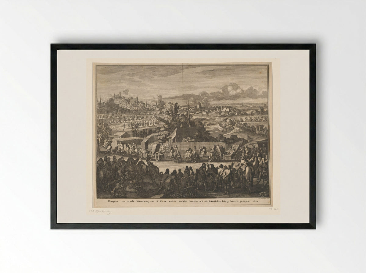 Intocht van Jozef I te Neurenberg - Caspar Luyken - Framed Print Black