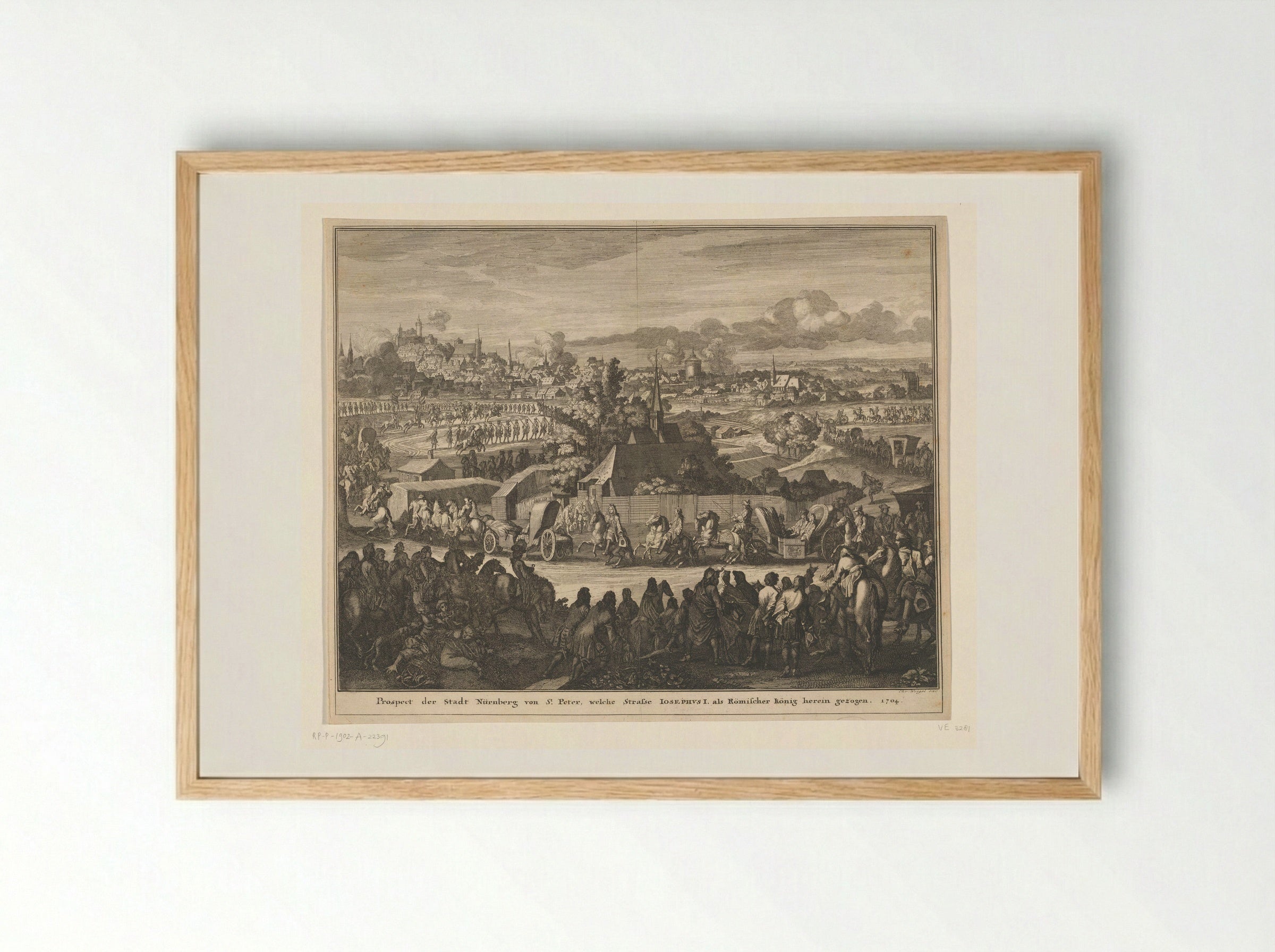Intocht van Jozef I te Neurenberg - Caspar Luyken - Framed Print Wood