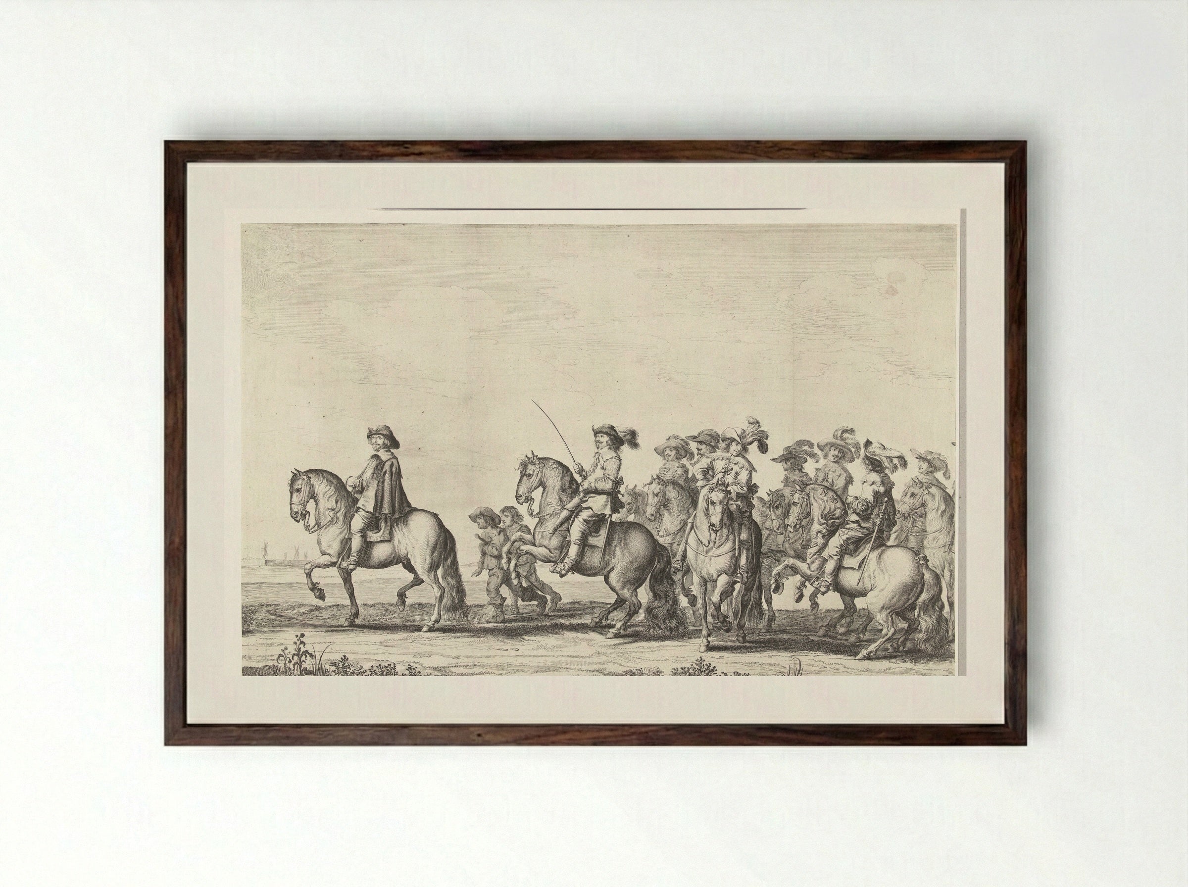 Intocht van Maria de Médicis te Amsterdam (plaat 2) - Pieter Nolpe - Framed Print Dark Wood