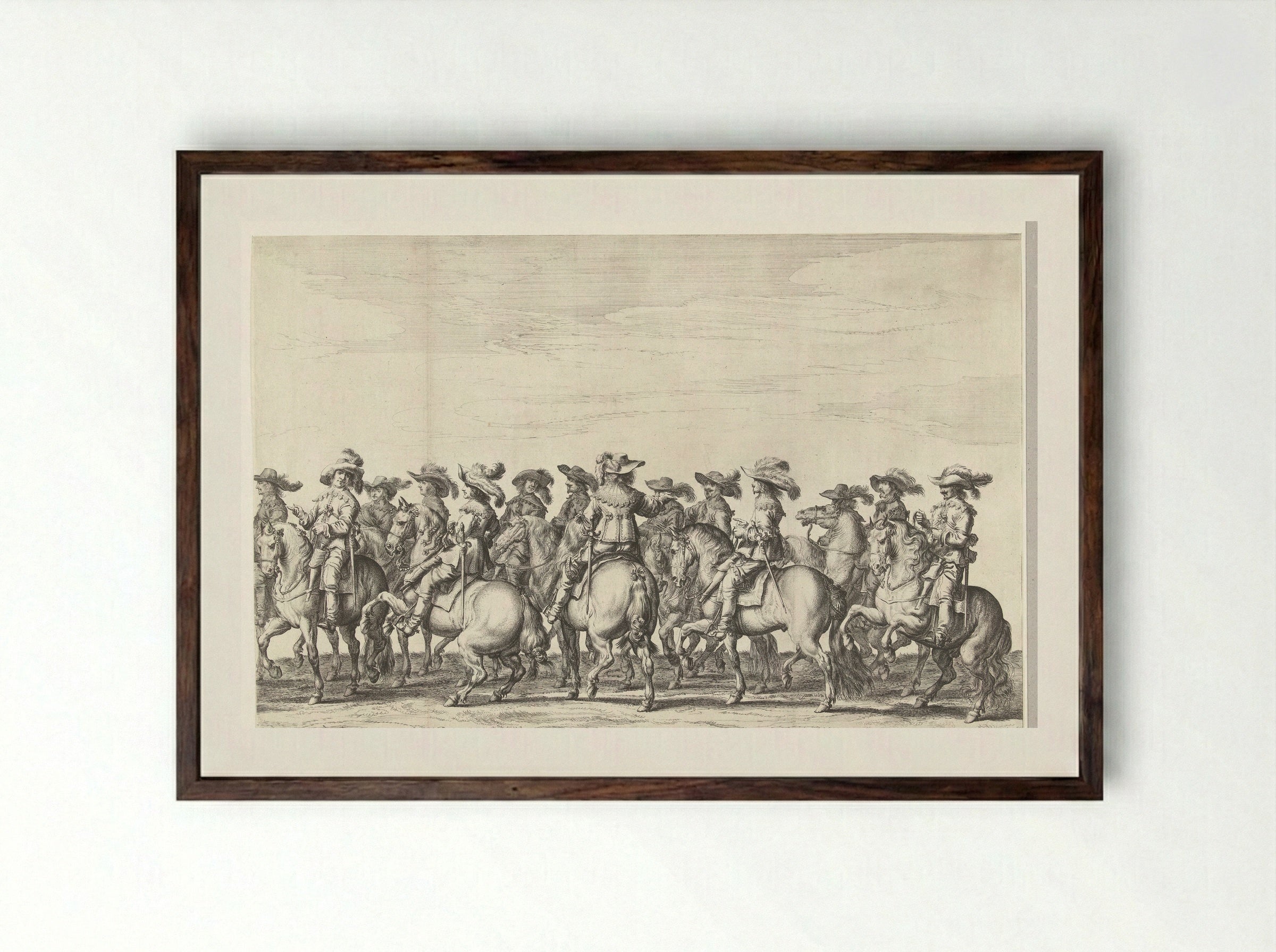 Intocht van Maria de Médicis te Amsterdam (plaat 3) - Pieter Nolpe - Framed Print Dark Wood