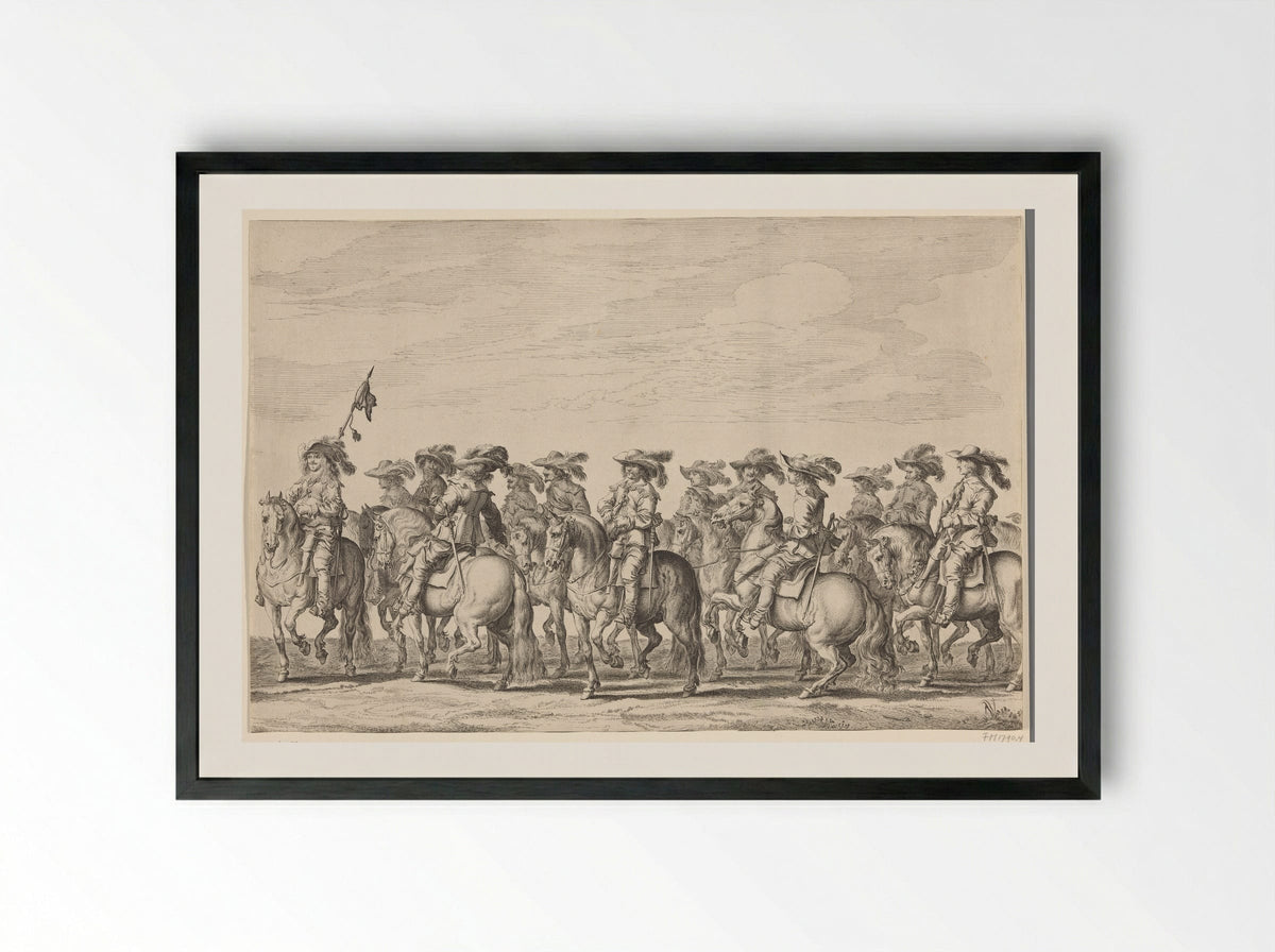 Intocht van Maria de Médicis te Amsterdam (plaat 4) - Pieter Nolpe - Framed Print Black