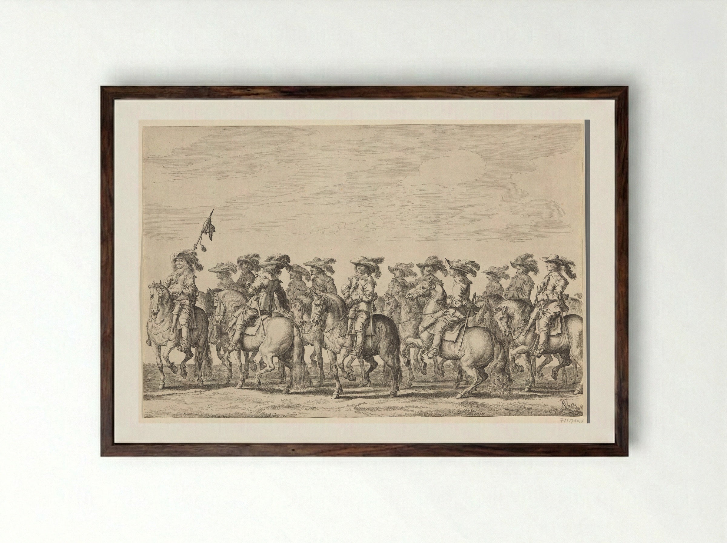 Intocht van Maria de Médicis te Amsterdam (plaat 4) - Pieter Nolpe - Framed Print Dark Wood