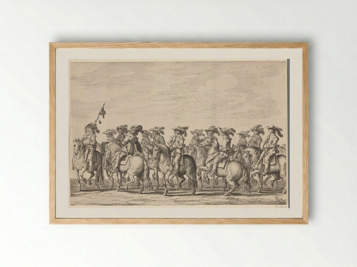 Intocht van Maria de Médicis te Amsterdam (plaat 4) - Pieter Nolpe - Framed Print Wood