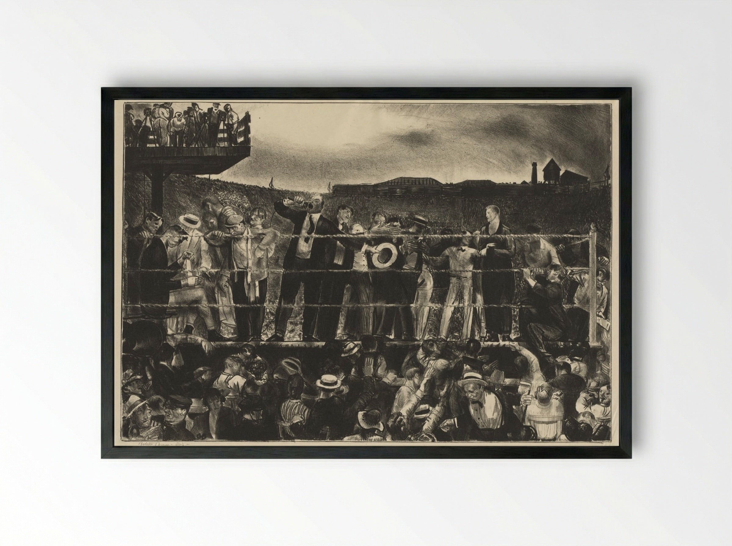 Introducing Georges Carpentier - George Bellows - Framed Print Black