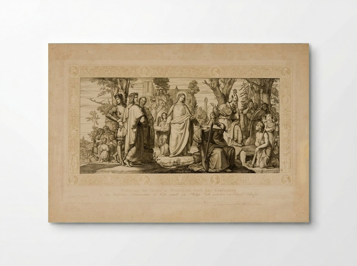 Introduction of the Fine Arts into Germany through Christianity - Eugen Eduard Schäffer - Poster