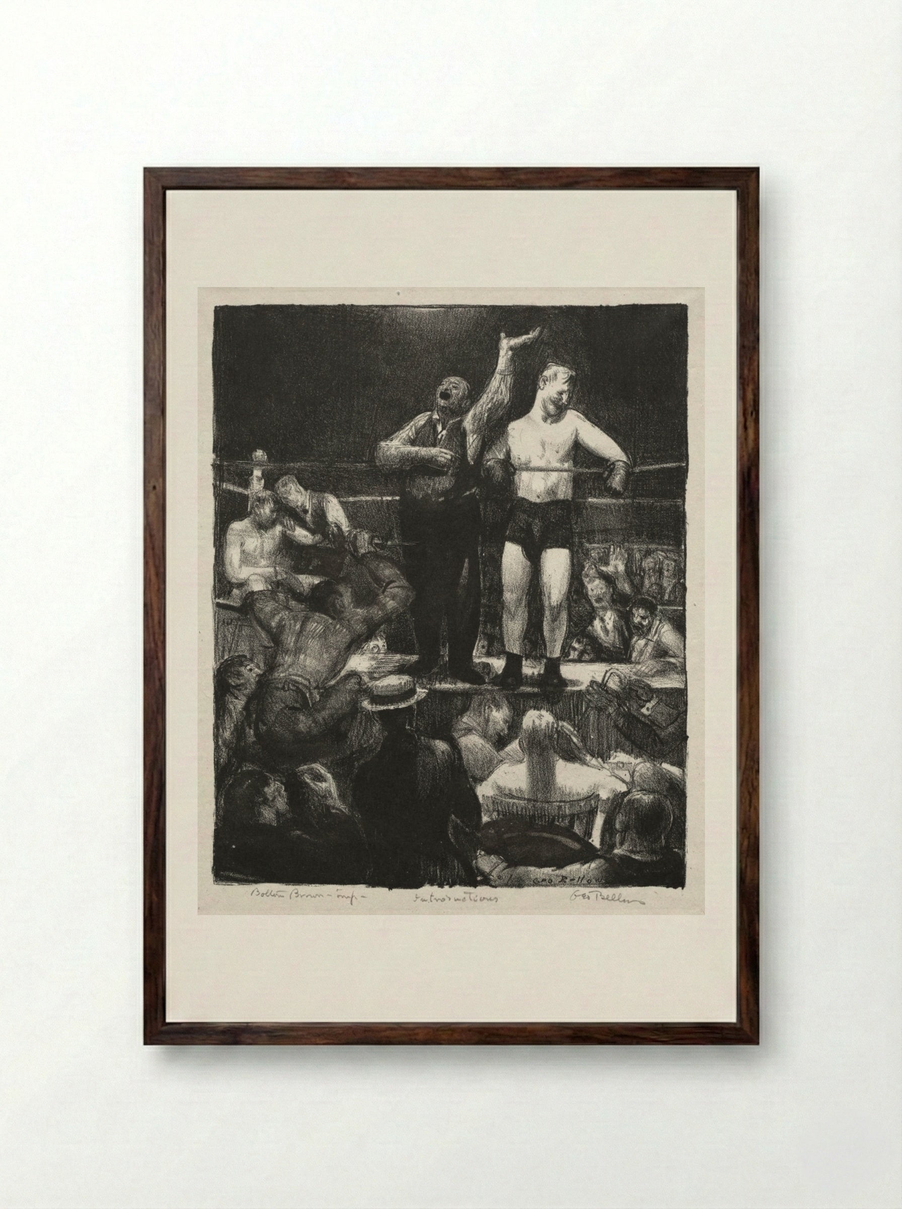 Introductions - George Bellows - Framed Print Dark Wood