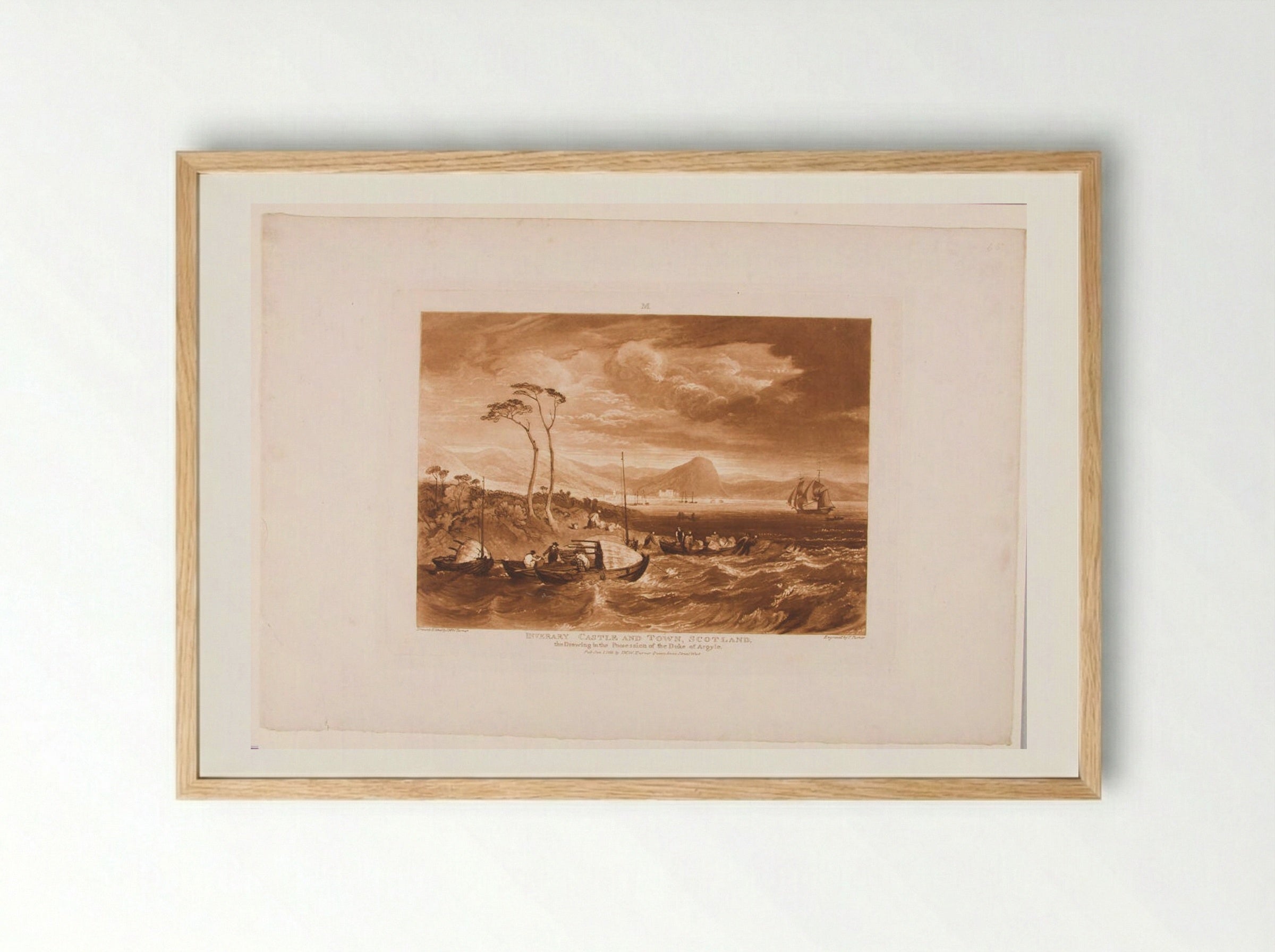 Inverary Castle and Town, Scotland - Charles Turner - Framed Print Wood