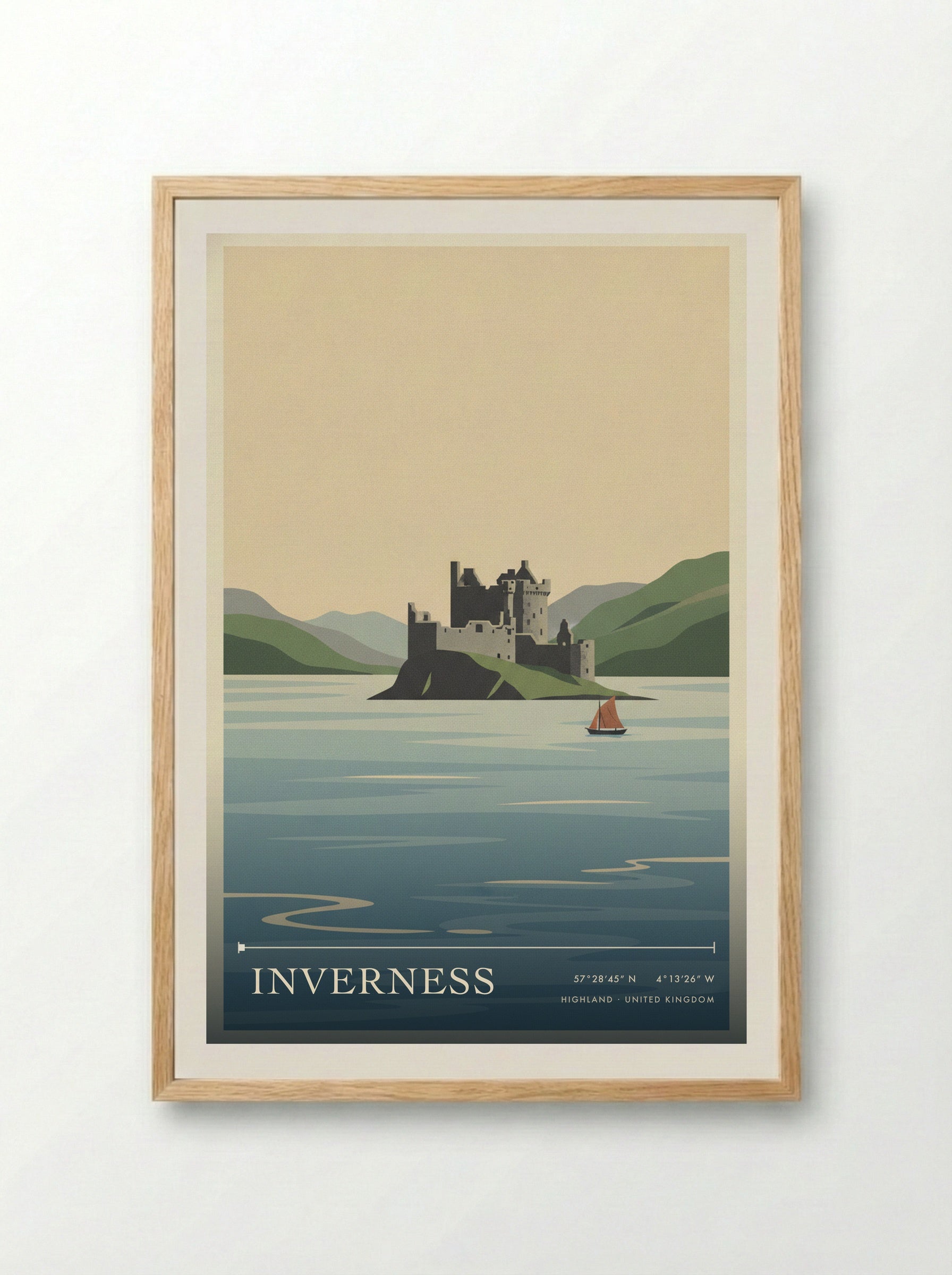Inverness Highland United Kingdom Travel Poster - Framed Print Wood