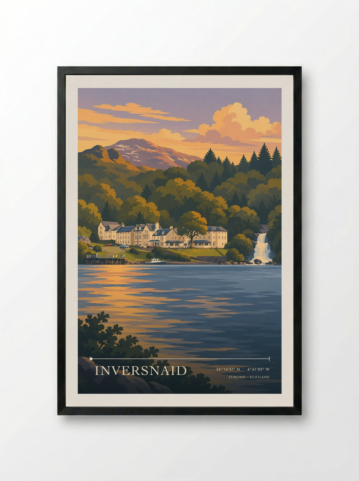 Inversnaid, Stirling | Travel Poster - Framed Print Black