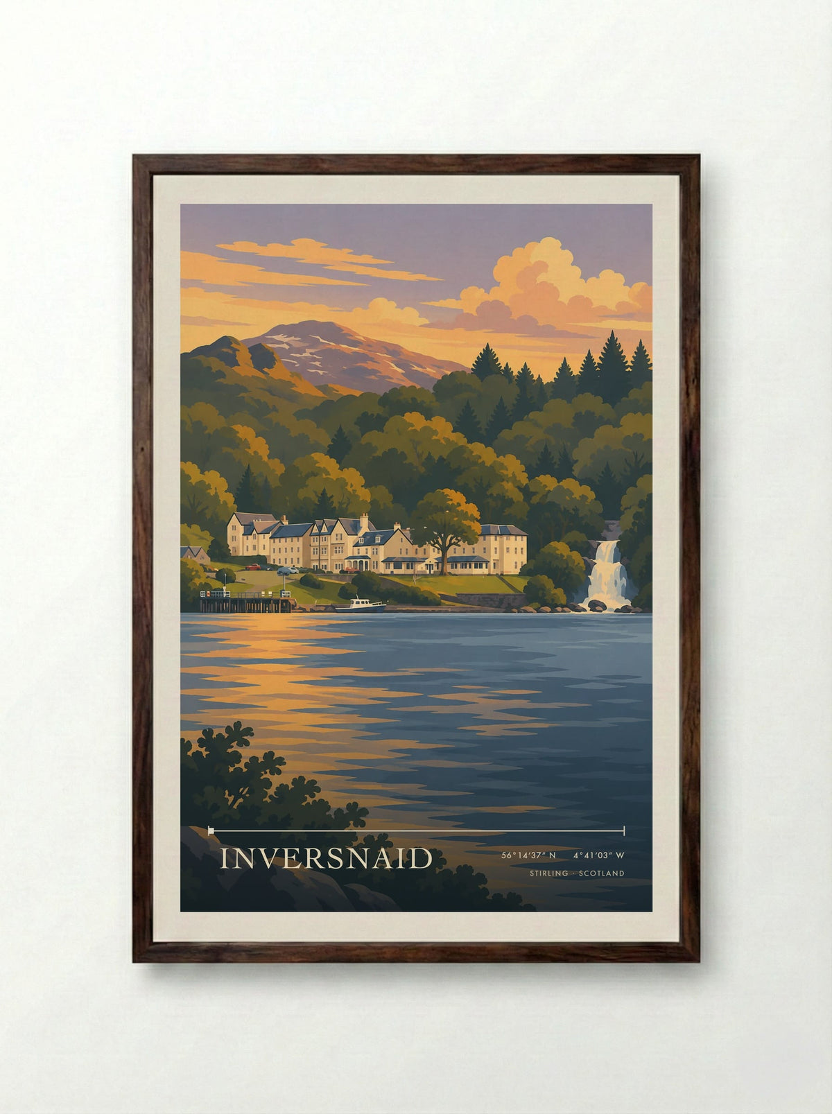Inversnaid, Stirling | Travel Poster - Framed Print Dark Wood
