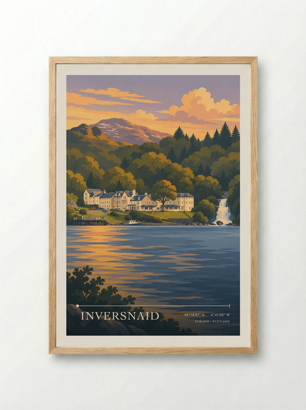 Inversnaid, Stirling | Travel Poster - Framed Print Wood