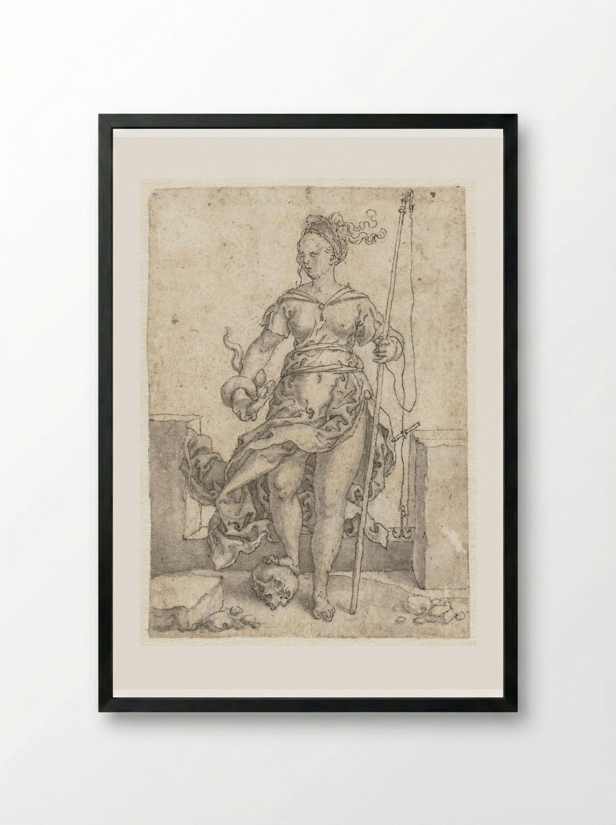 Invidia (Envy) - Heinrich Aldegrever - Framed Print Black