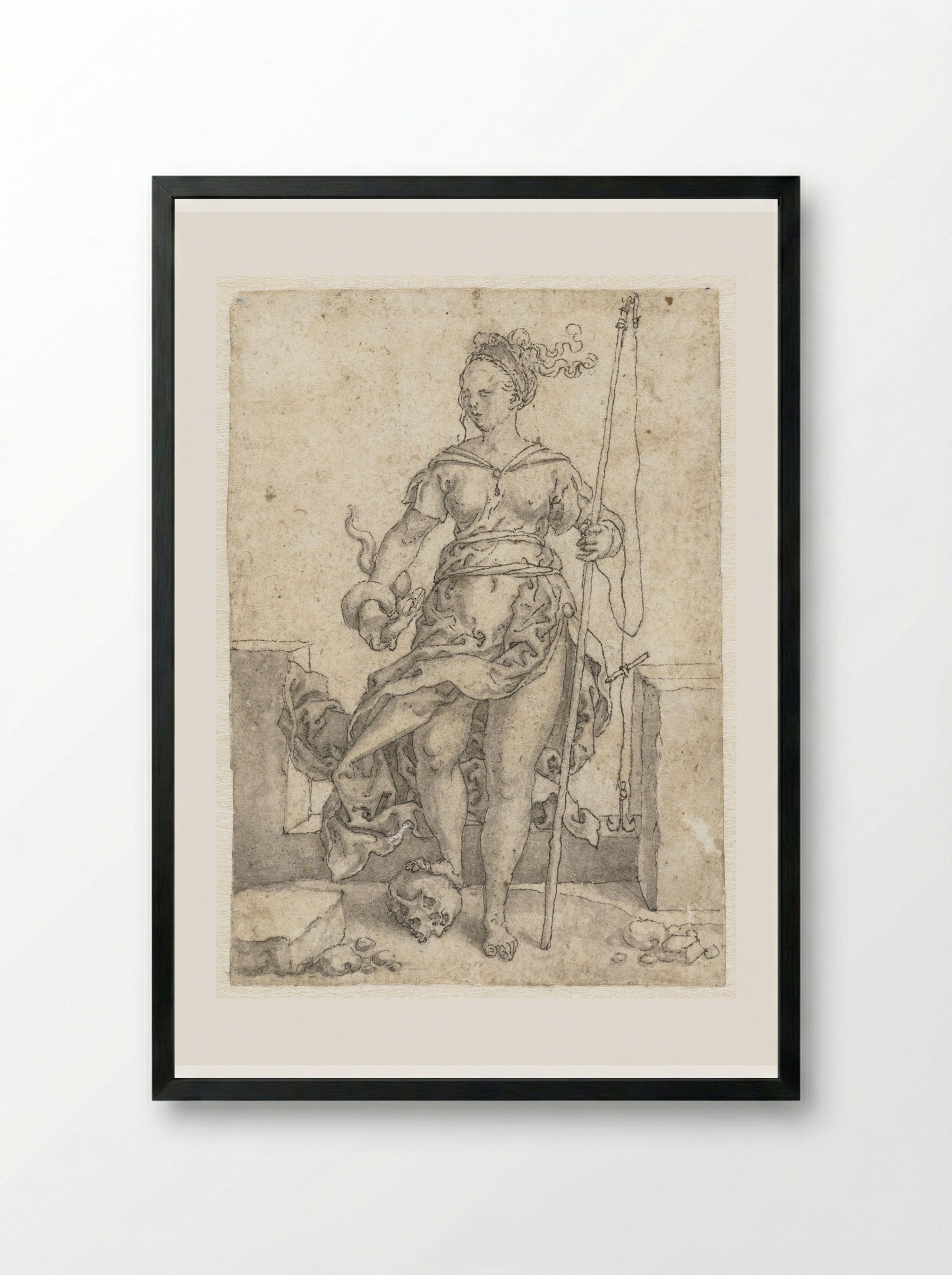 Invidia (Envy) - Heinrich Aldegrever - Framed Print Black