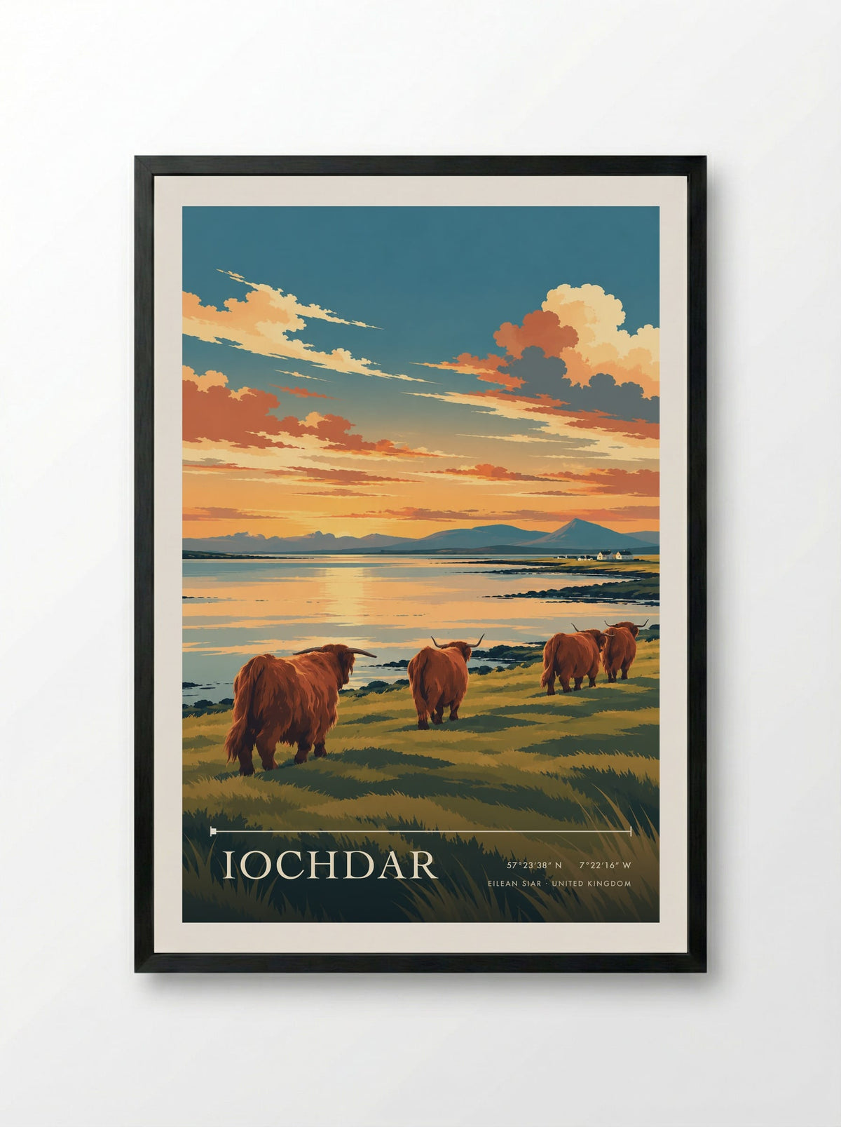 Iochdar, Eilean Siar | Travel Poster - Framed Print Black