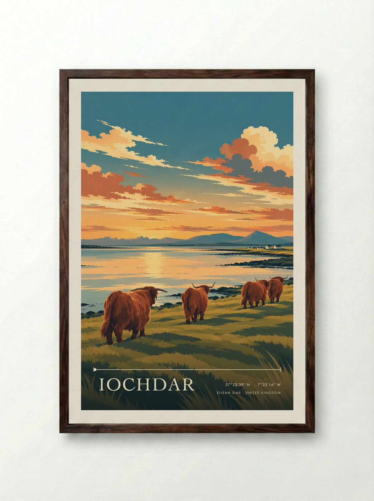 Iochdar, Eilean Siar | Travel Poster - Framed Print Dark Wood