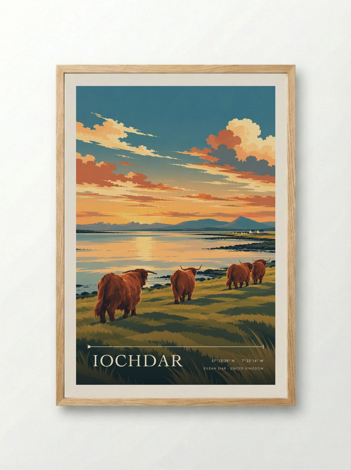 Iochdar, Eilean Siar | Travel Poster - Framed Print Wood