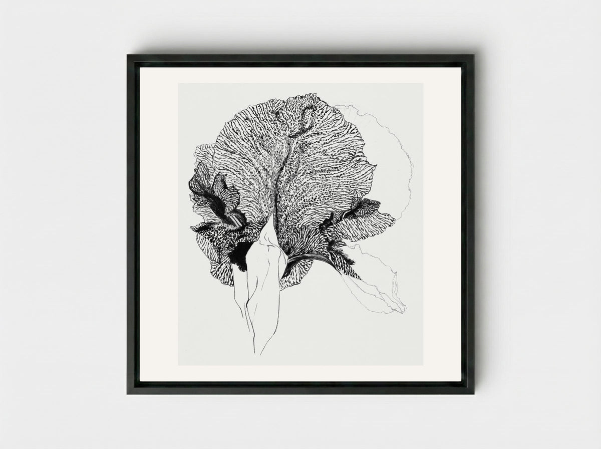 Iris - Julie de Graag - Framed Canvas Black