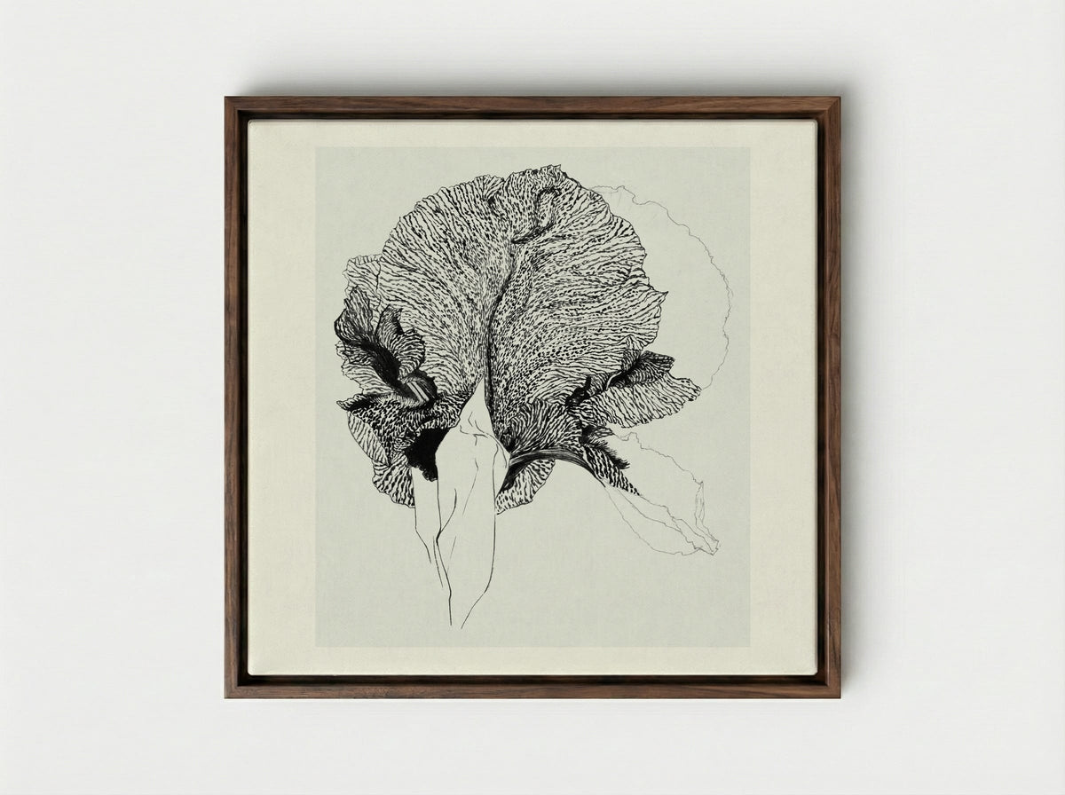 Iris - Julie de Graag - Framed Canvas Dark Wood