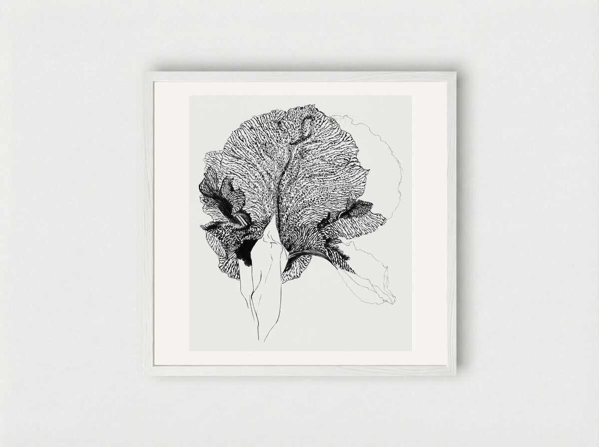 Iris - Julie de Graag - Framed Print White