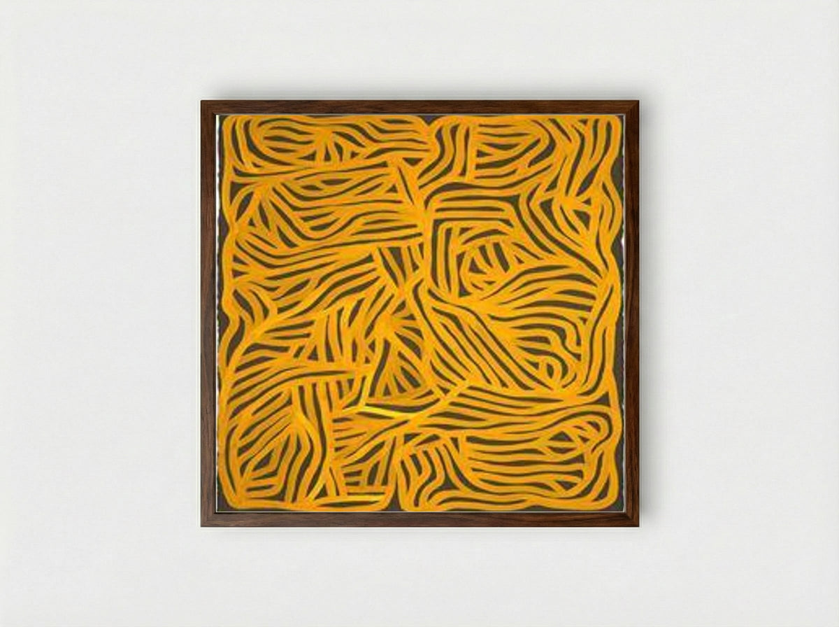 Irregular Grid - Sol LeWitt - Framed Print Dark Wood