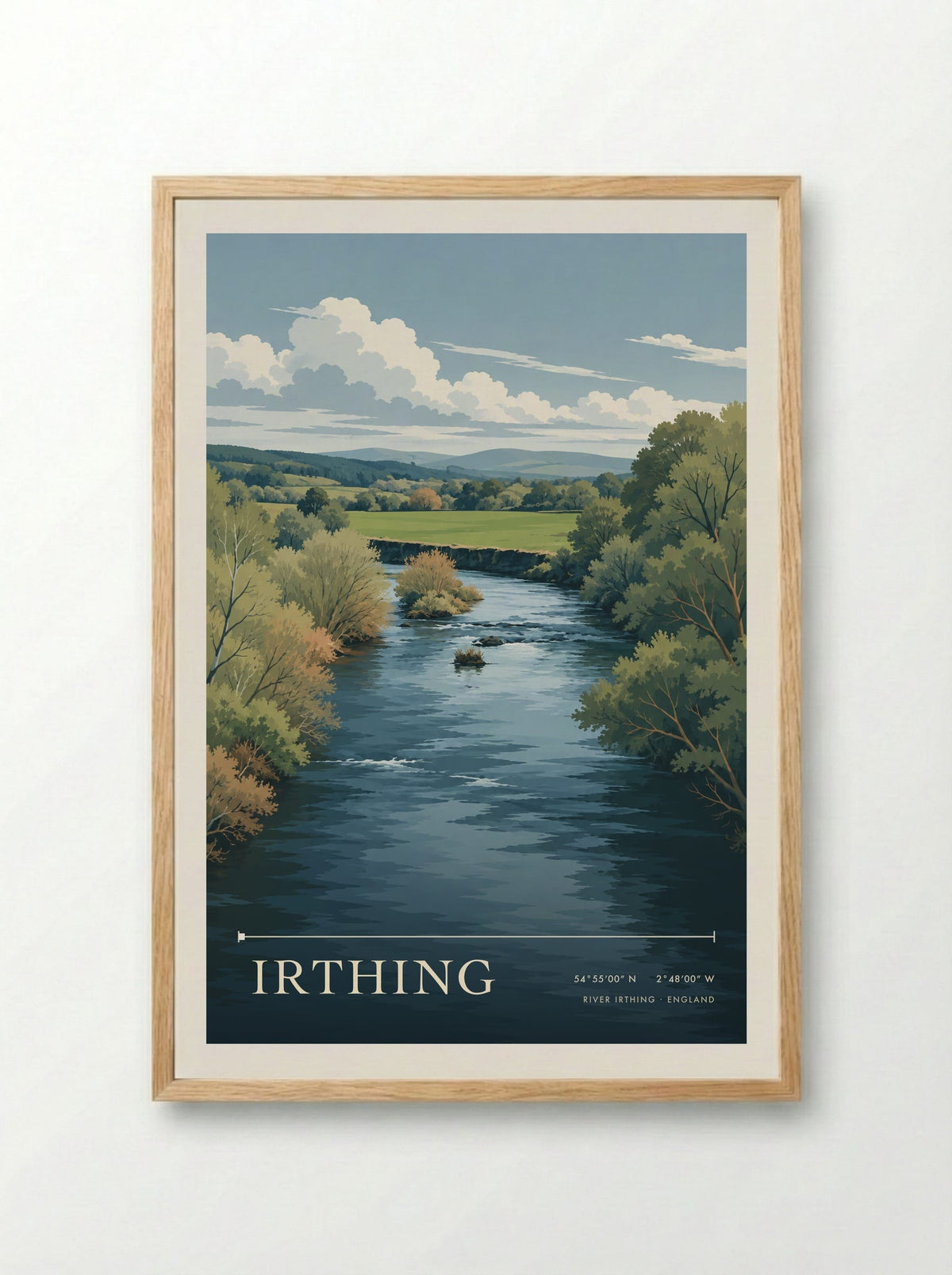 Irthing, River Irthing | Travel Poster - Framed Print Wood