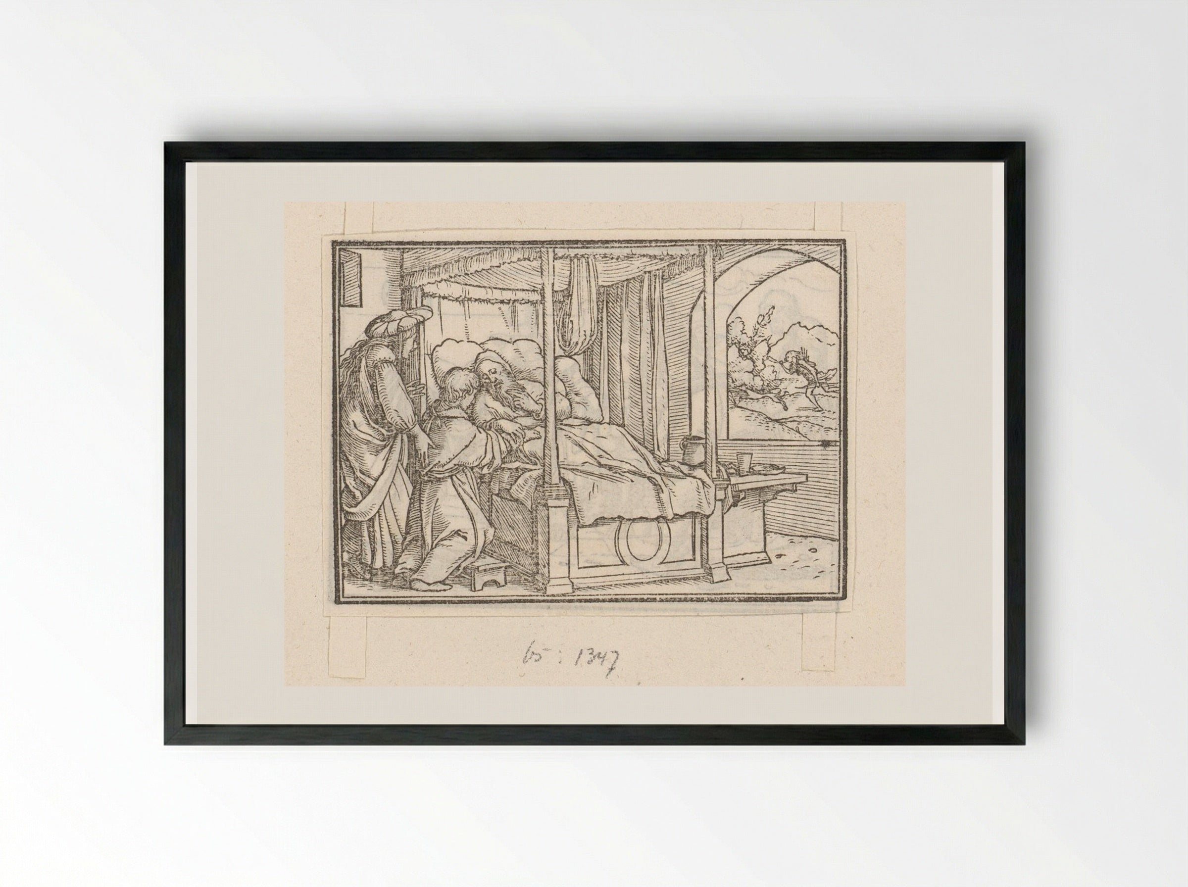 Isaac Blessing Jacob - Veit Rudolf Specklin - Framed Print Black
