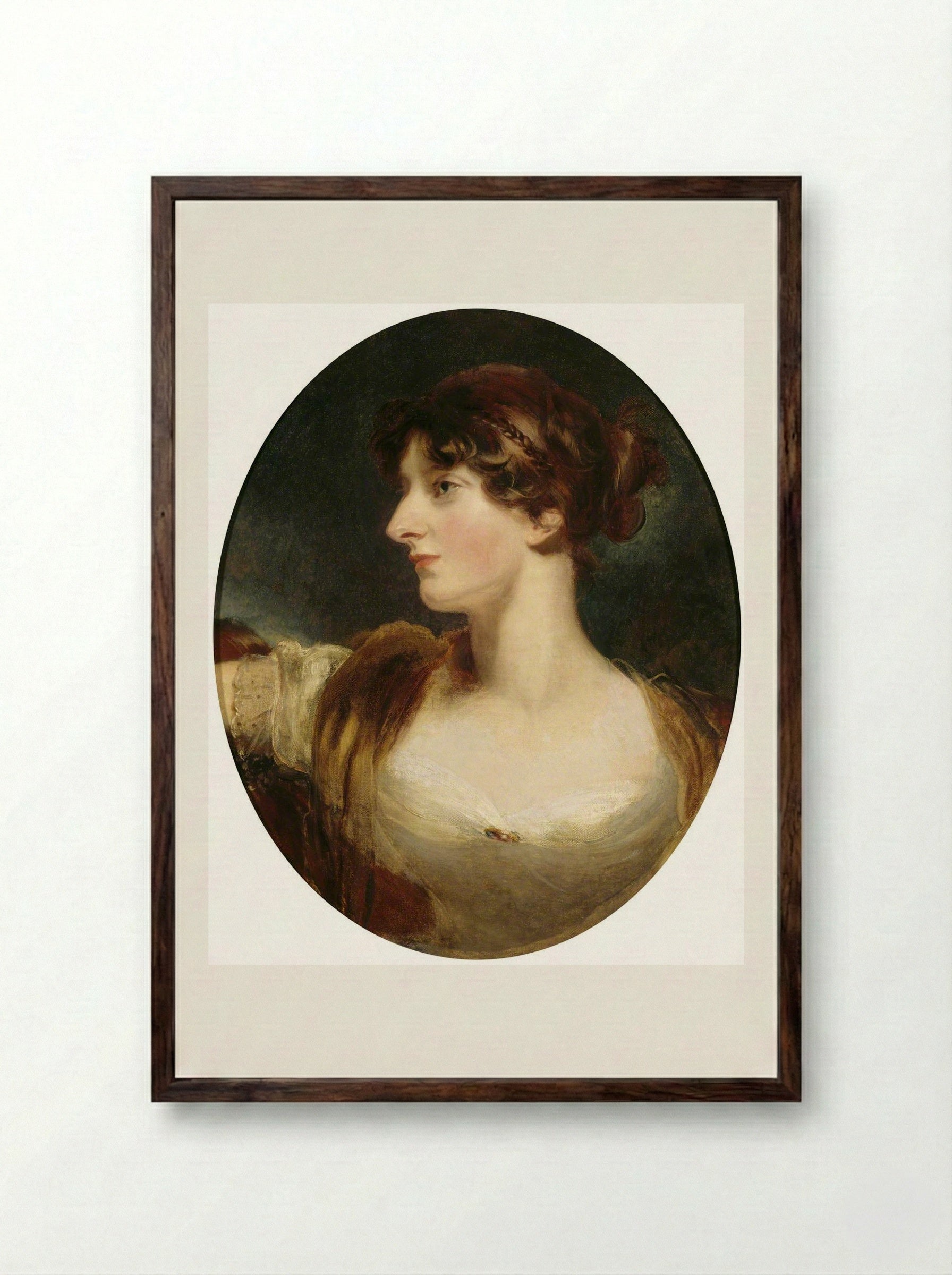 Isabella Anne Hutchinson - Sir Thomas Lawrence - Framed Print Dark Wood