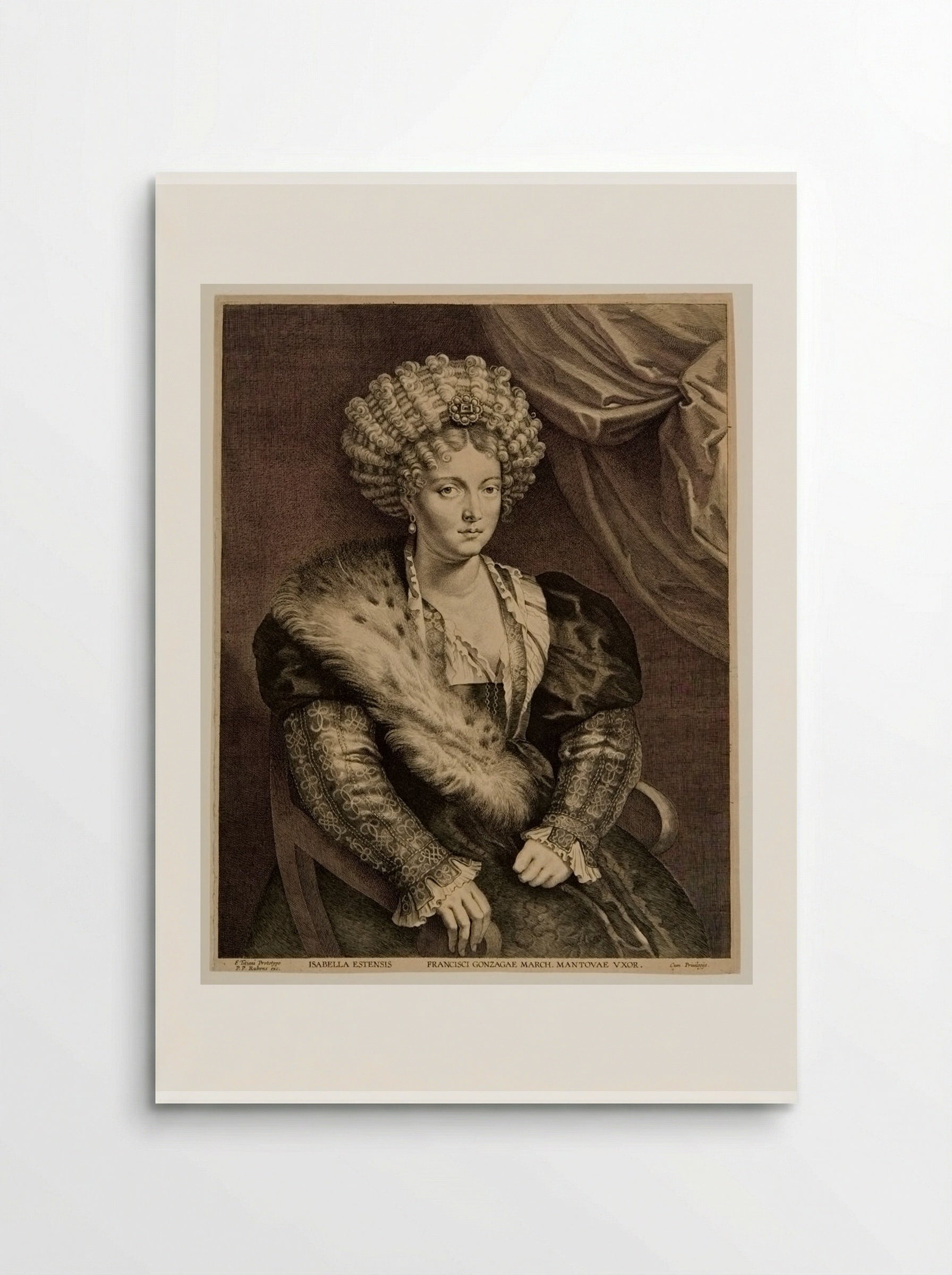 Isabella d'Este, Wife of Francisco Gonzaga, Duke of Mantua - Lucas Vorsterman I - Poster