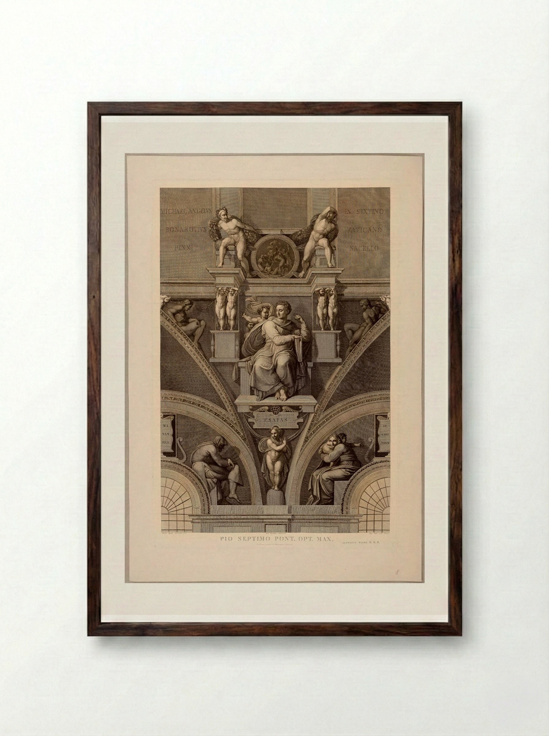 Isaiah (After Michelangelo) - Domenico Cunego - Framed Print Dark Wood