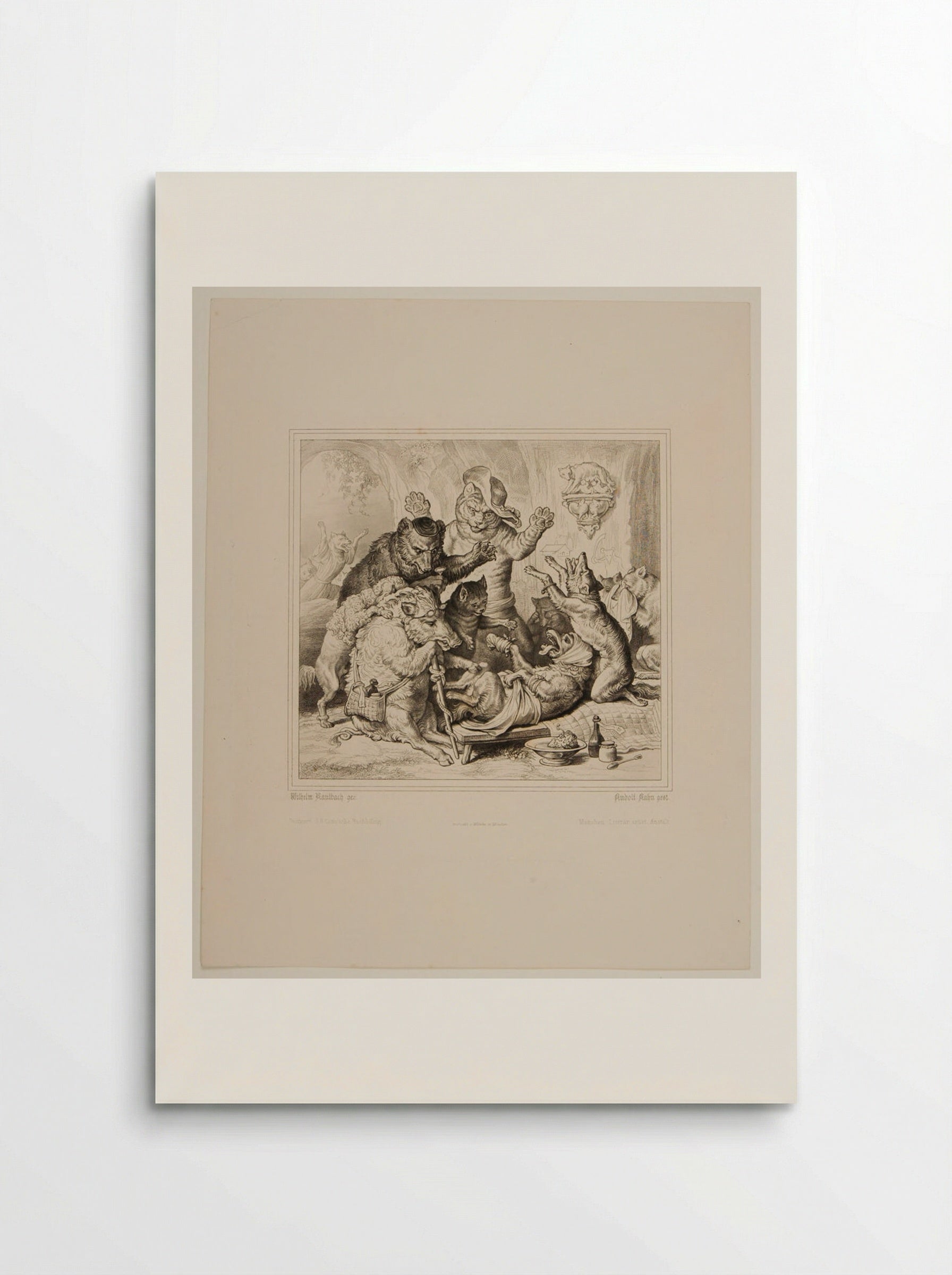 Isengrim, the Wolf, after his Defeat by Reynard, the Fox - Hans Rudolf Rahn - Poster