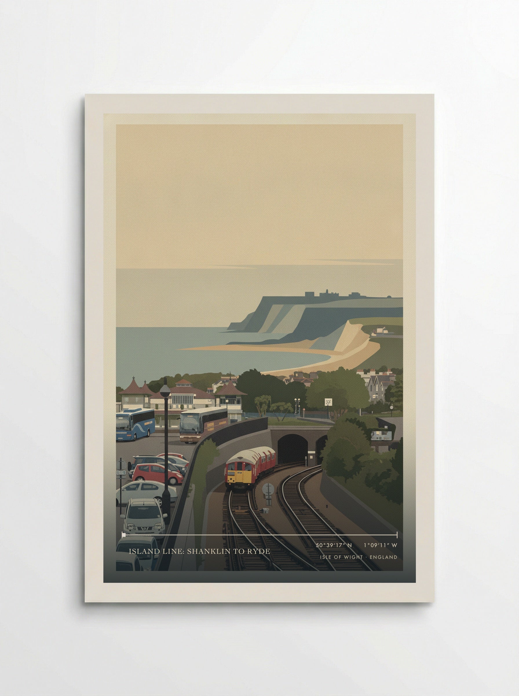 Island Line: Shanklin to Ryde Isle of Wight England Travel Poster - Poster