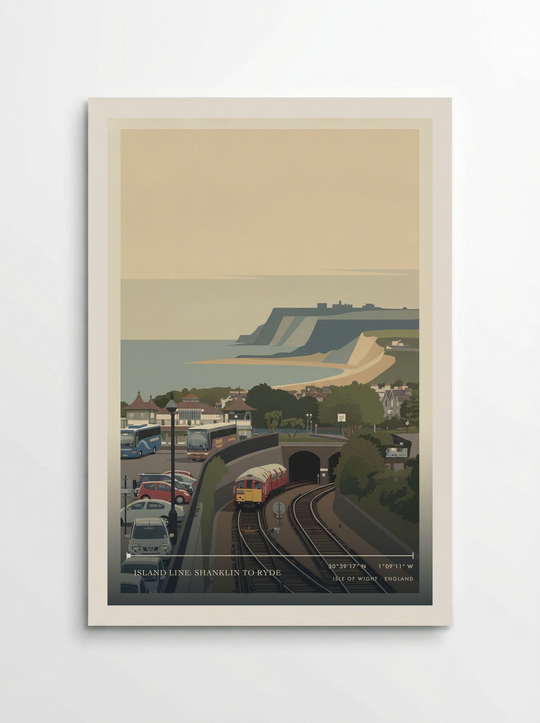 Island Line: Shanklin to Ryde Isle of Wight England Travel Poster - Poster