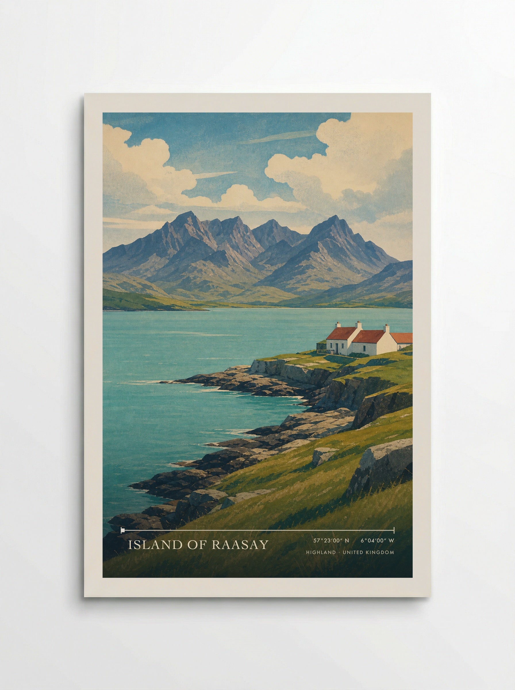 Island of Raasay Highland United Kingdom Travel Poster - Poster